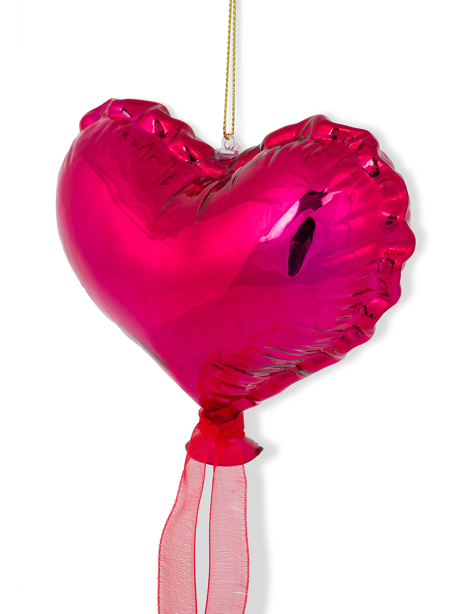 Heart-shaped glass decoration, Pink Fuchsia, large image number 1