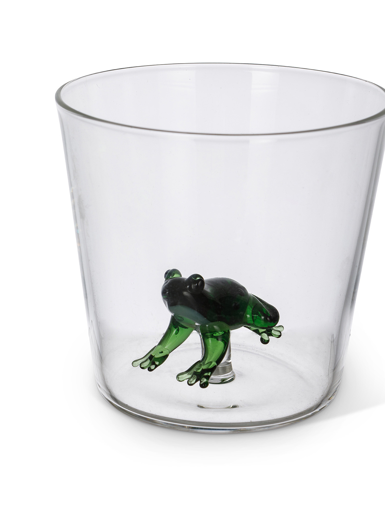 Bicchiere vetro borosilicato dettaglio rana, Trasparente, large image number 1