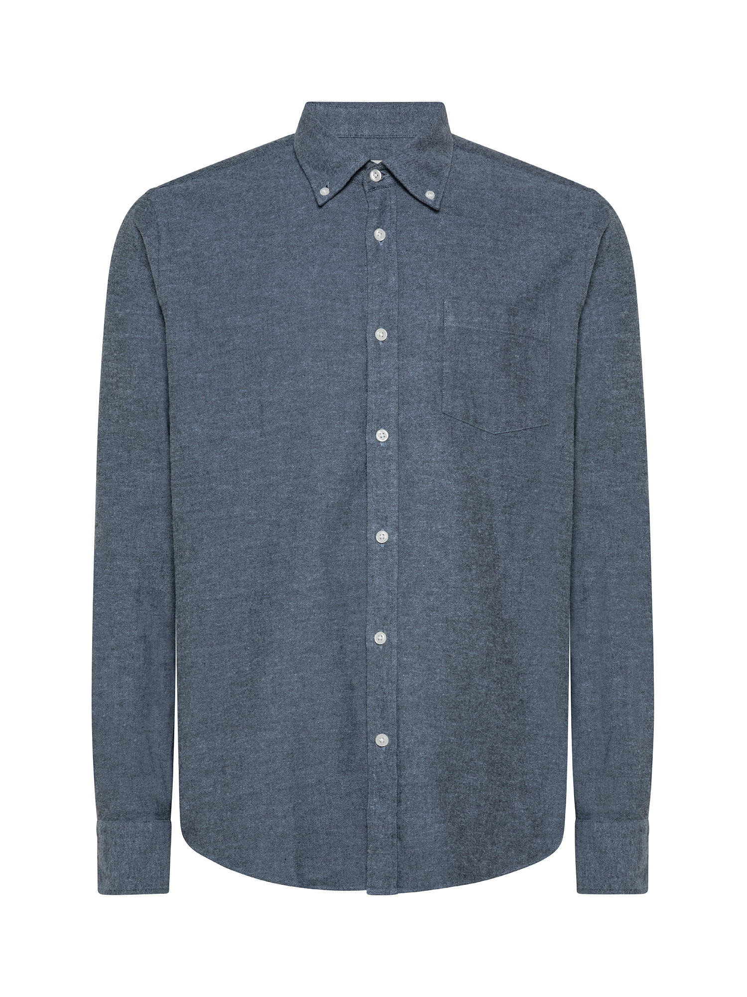 Melange flannel shirt, Denim, large image number 0