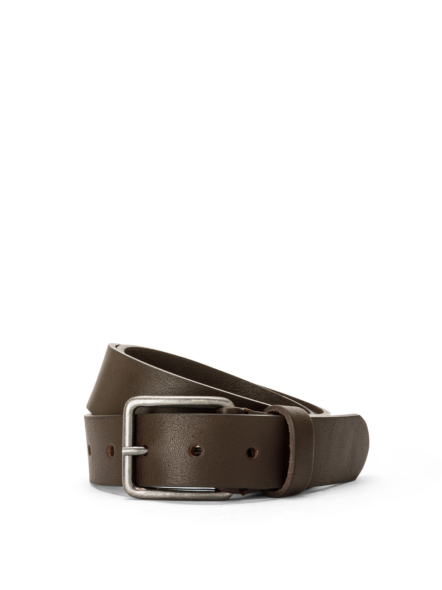 Genuine tumbled leather belt, Brown, large image number 0