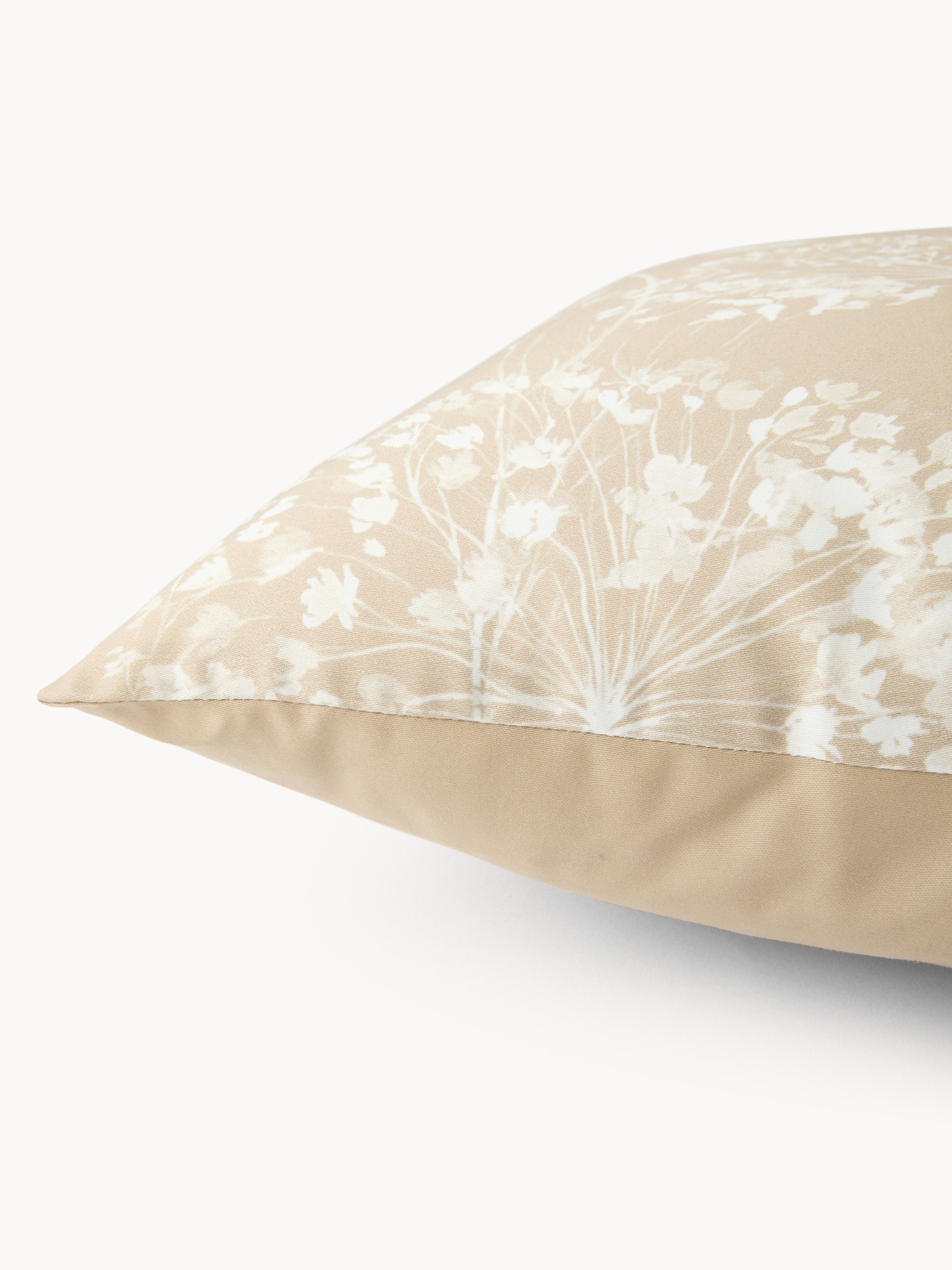 Federa in raso di cotone stampato Portofino, Beige, large image number 1