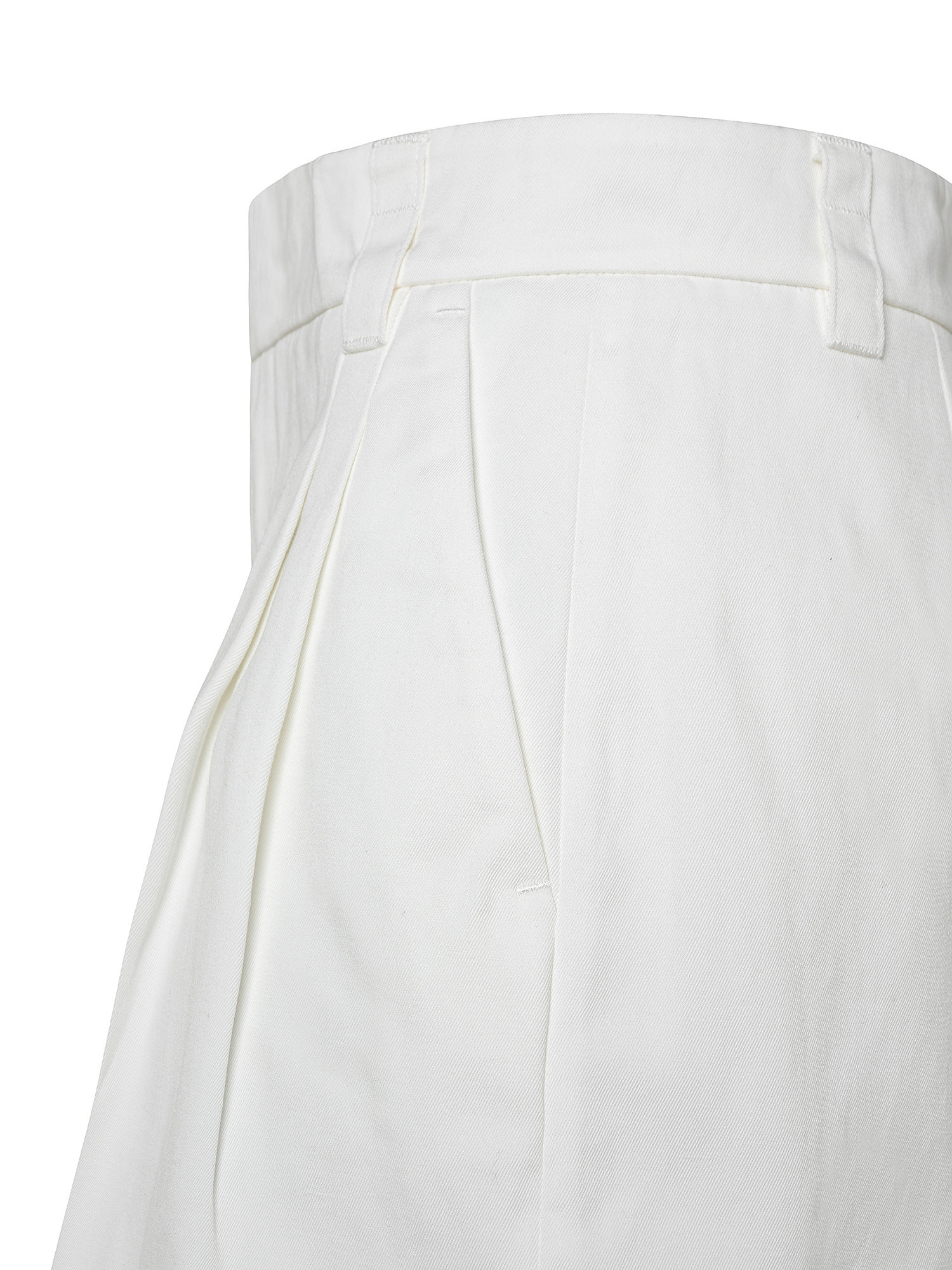 Shorts in raso opaco con cintura, Bianco, large