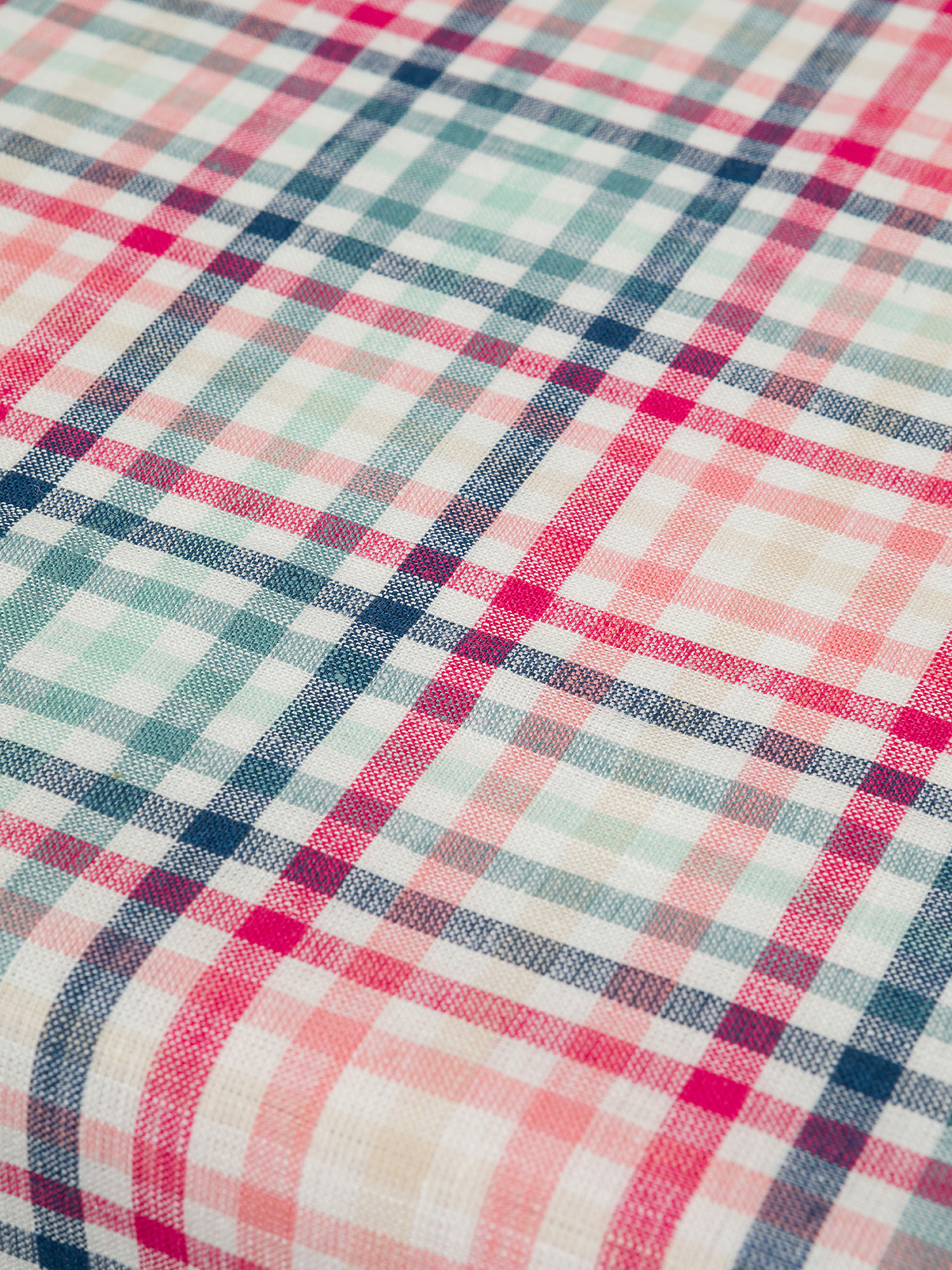 Pure linen runner with check pattern, Multicolor, large image number 1