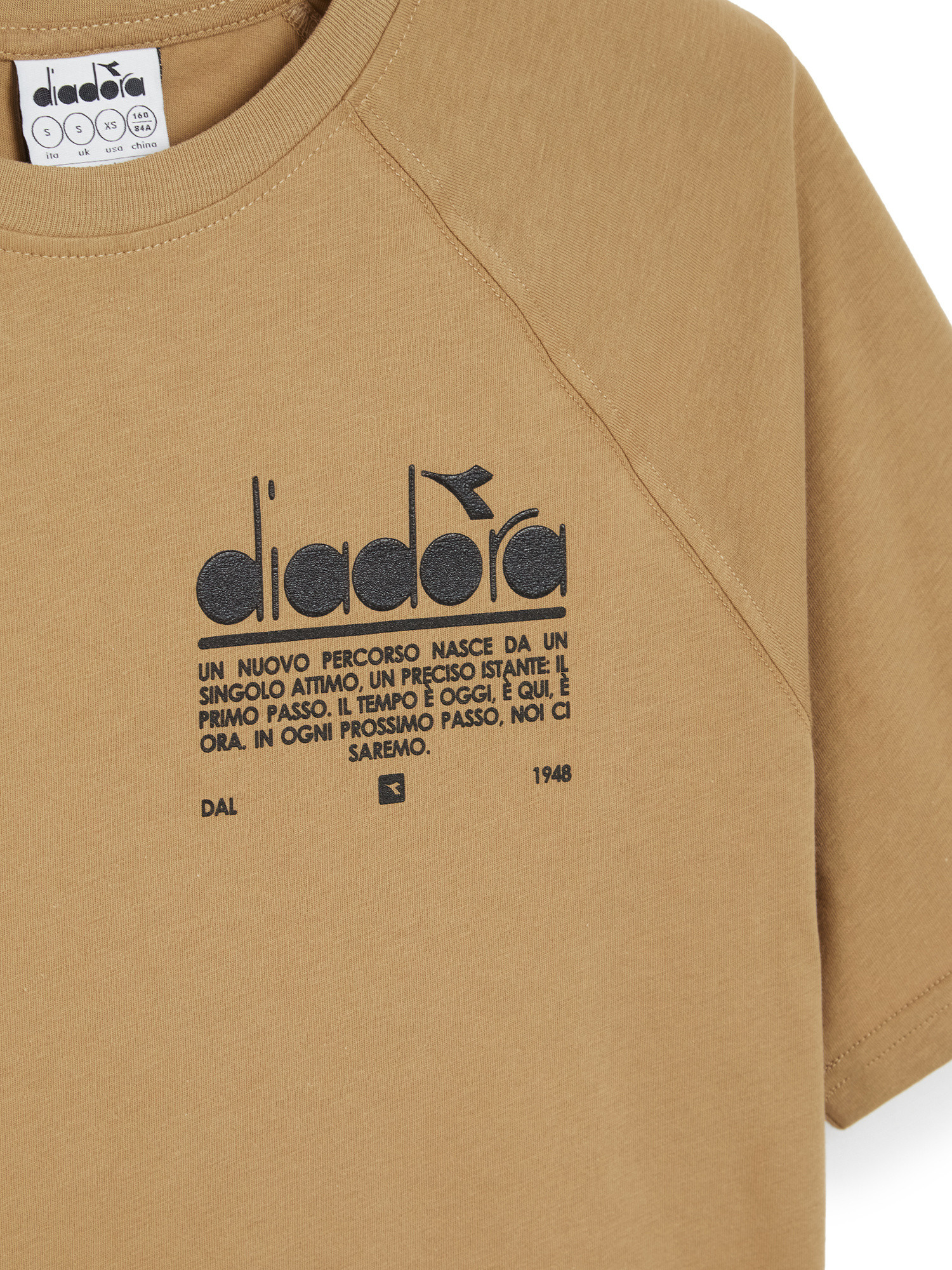 Diadora - T-shirt girocollo Manifesto in cotone, Beige, large image number 1