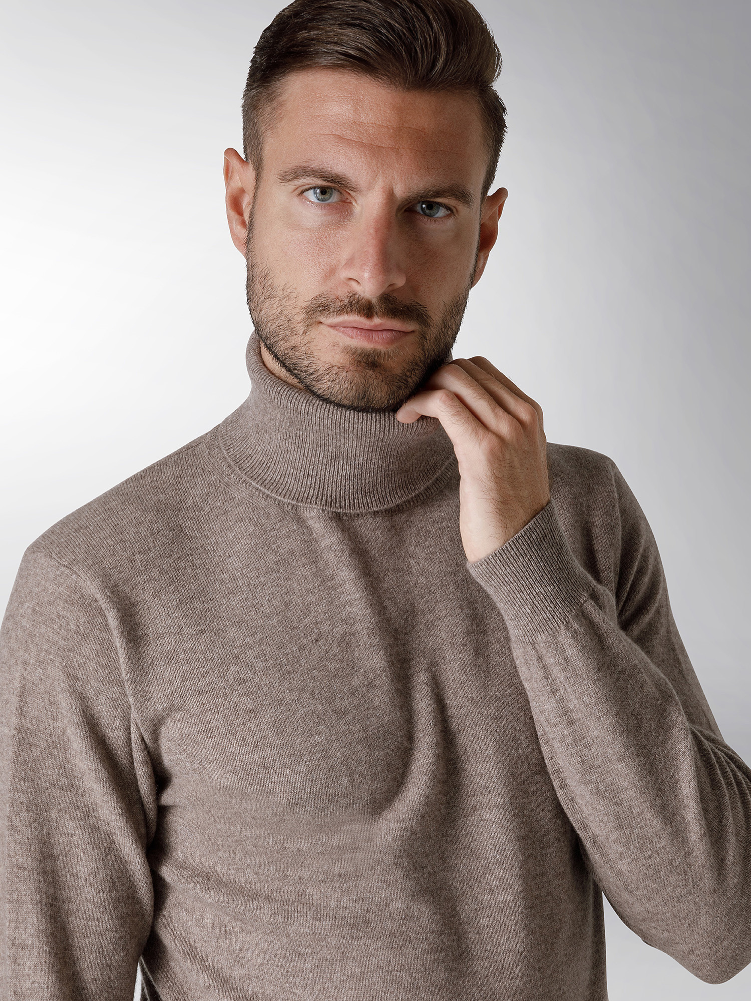 Coin Cashmere - Turtleneck in pure cashmere, Taupe Grey, large image number 3
