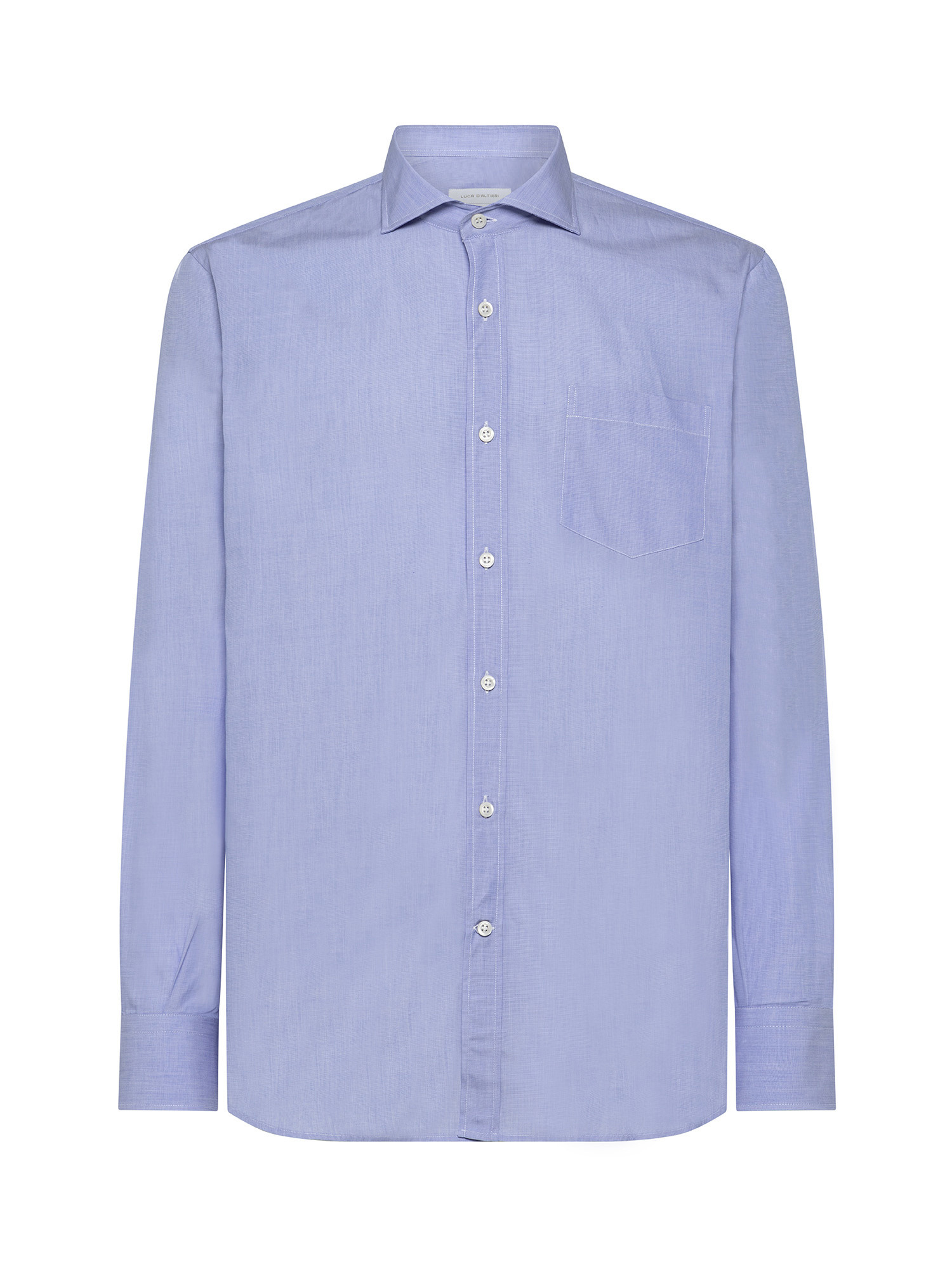 Regular fit shirt in pure cotton, Blue Celeste, large image number 1