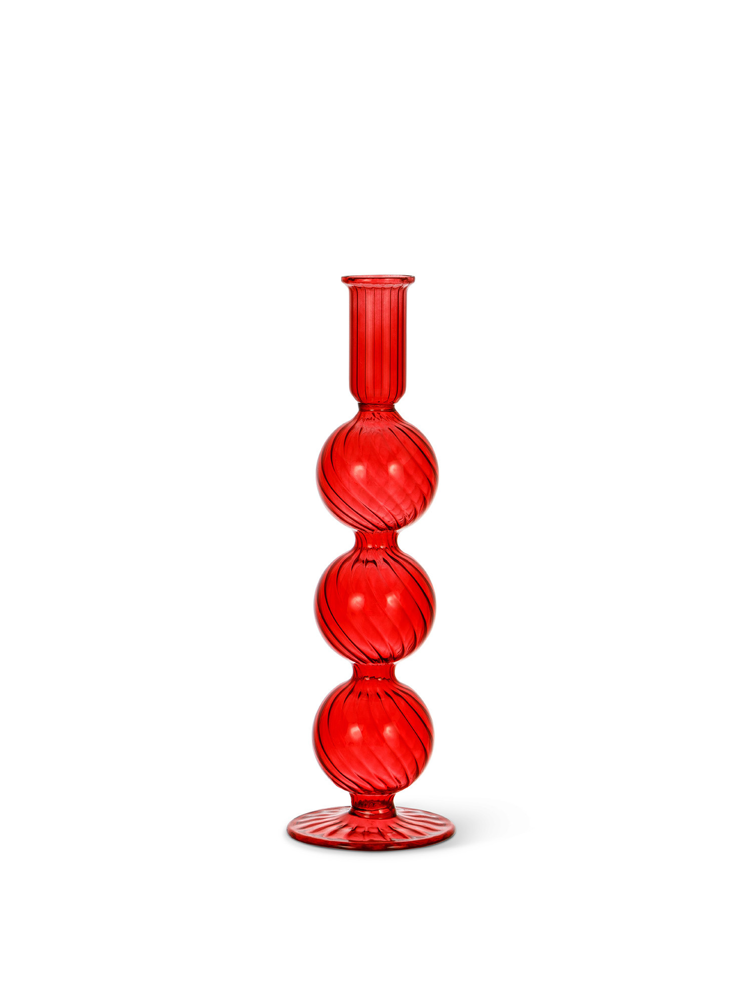 Glass candlestick, Red, large image number 0