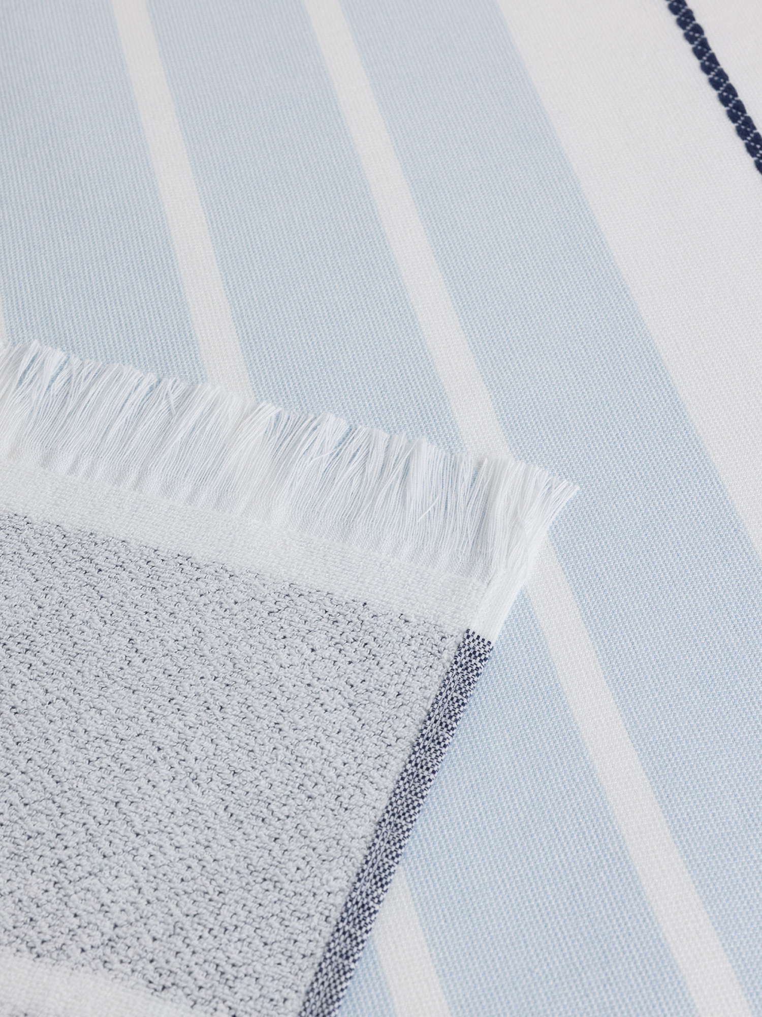 Hammam beach towel with fringes, Blue, large image number 1