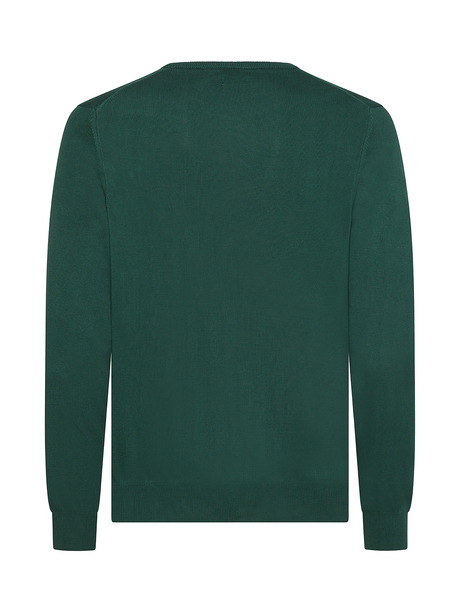Luca D'Altieri - Crew neck sweater in extrafine pure cotton, Dark Green, large image number 1