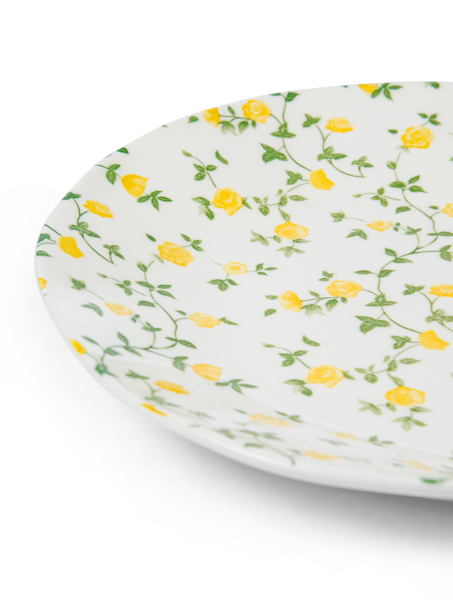 Porcelain bread plate with flower motif, White, large image number 1