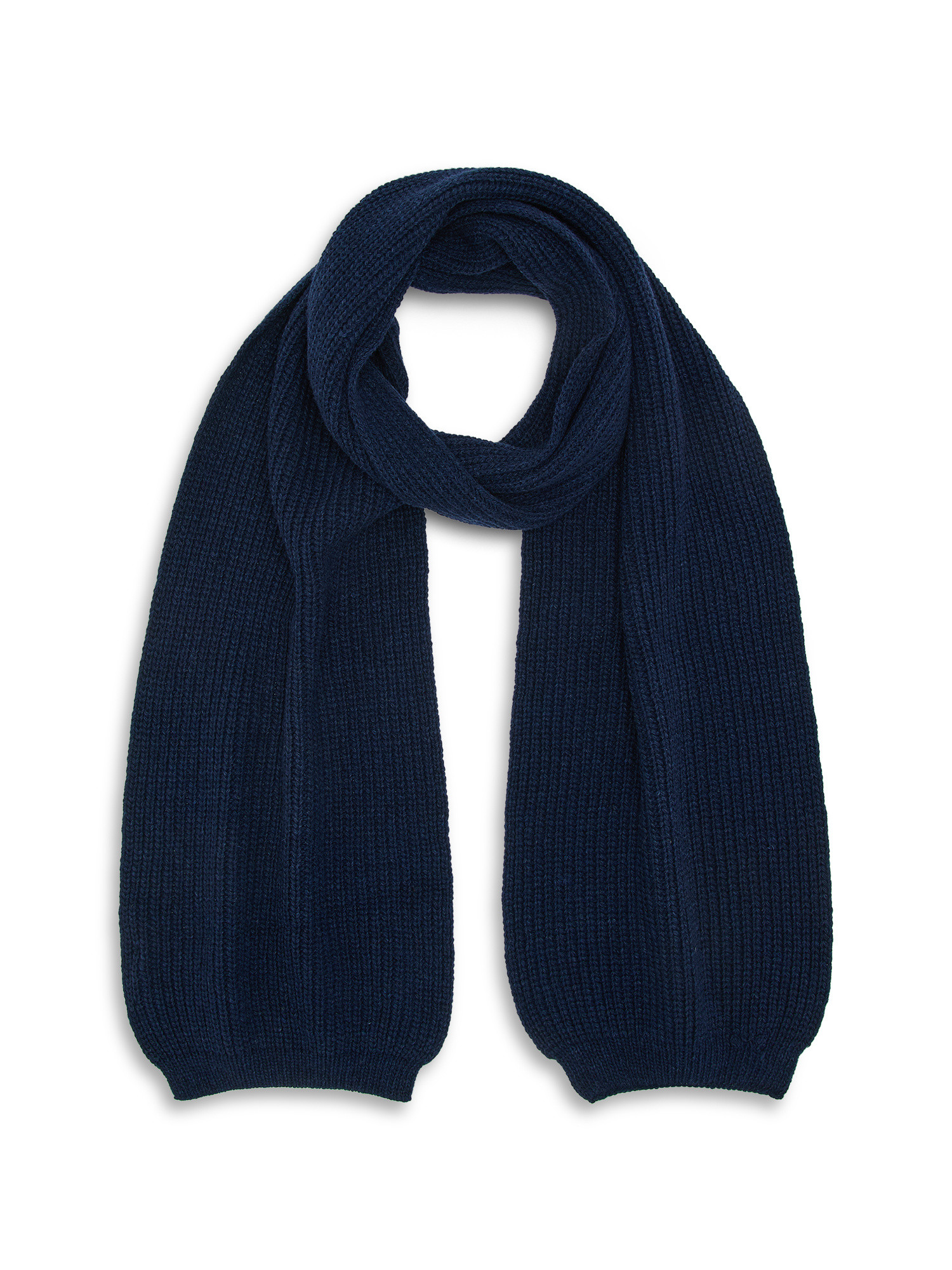 Luca D'Altieri - English rib stitch scarf, Blue, large image number 0