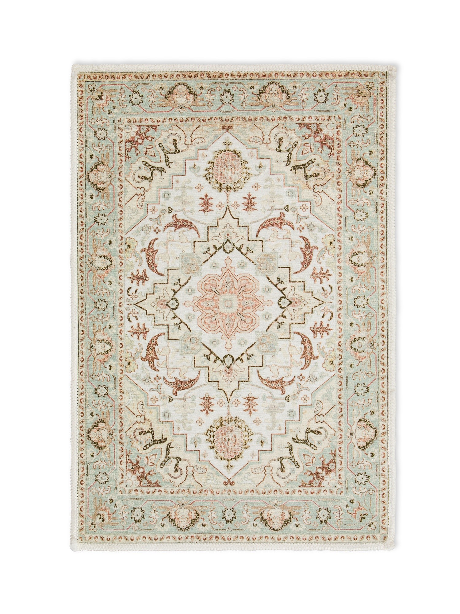 Tappeto in ciniglia con motivo ornamentale, Beige, large image number 0