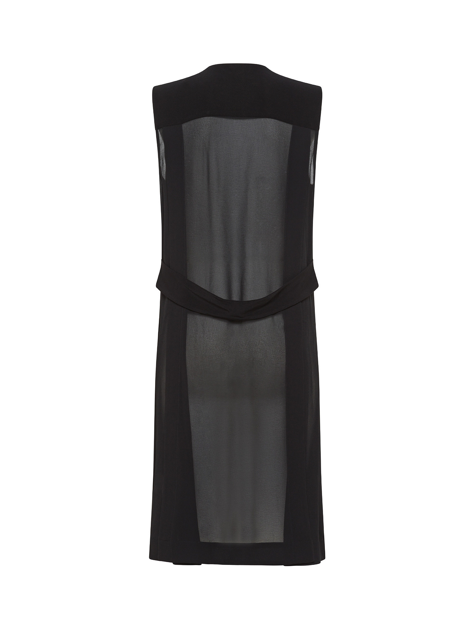 DKNY - Long cardigan with chiffon back, Black, large image number 1