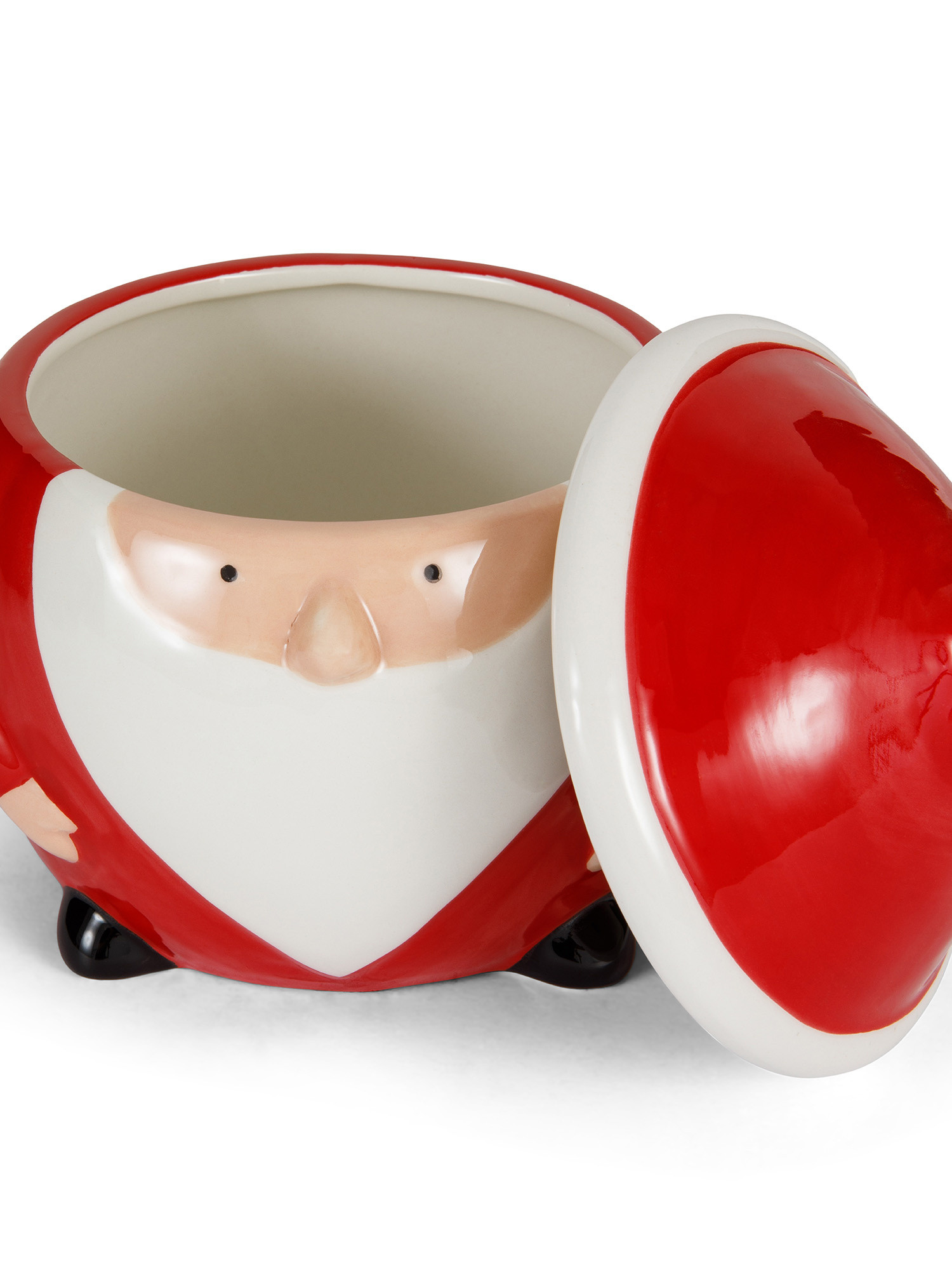 Small ceramic cookie jar with gnome motif, Red, large image number 1