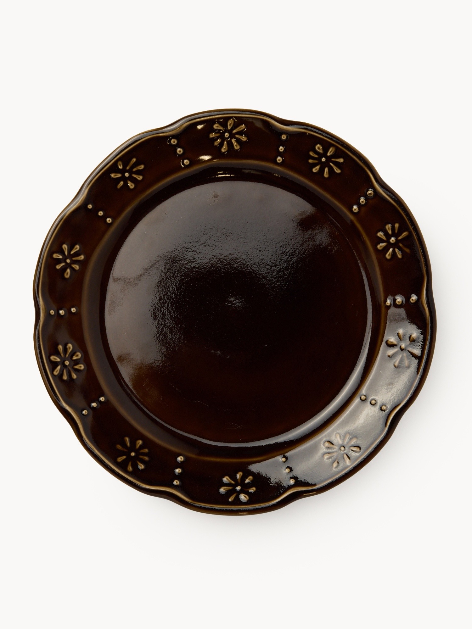 Brown dinner plate,Made in Portugal, Brown, large image number 0