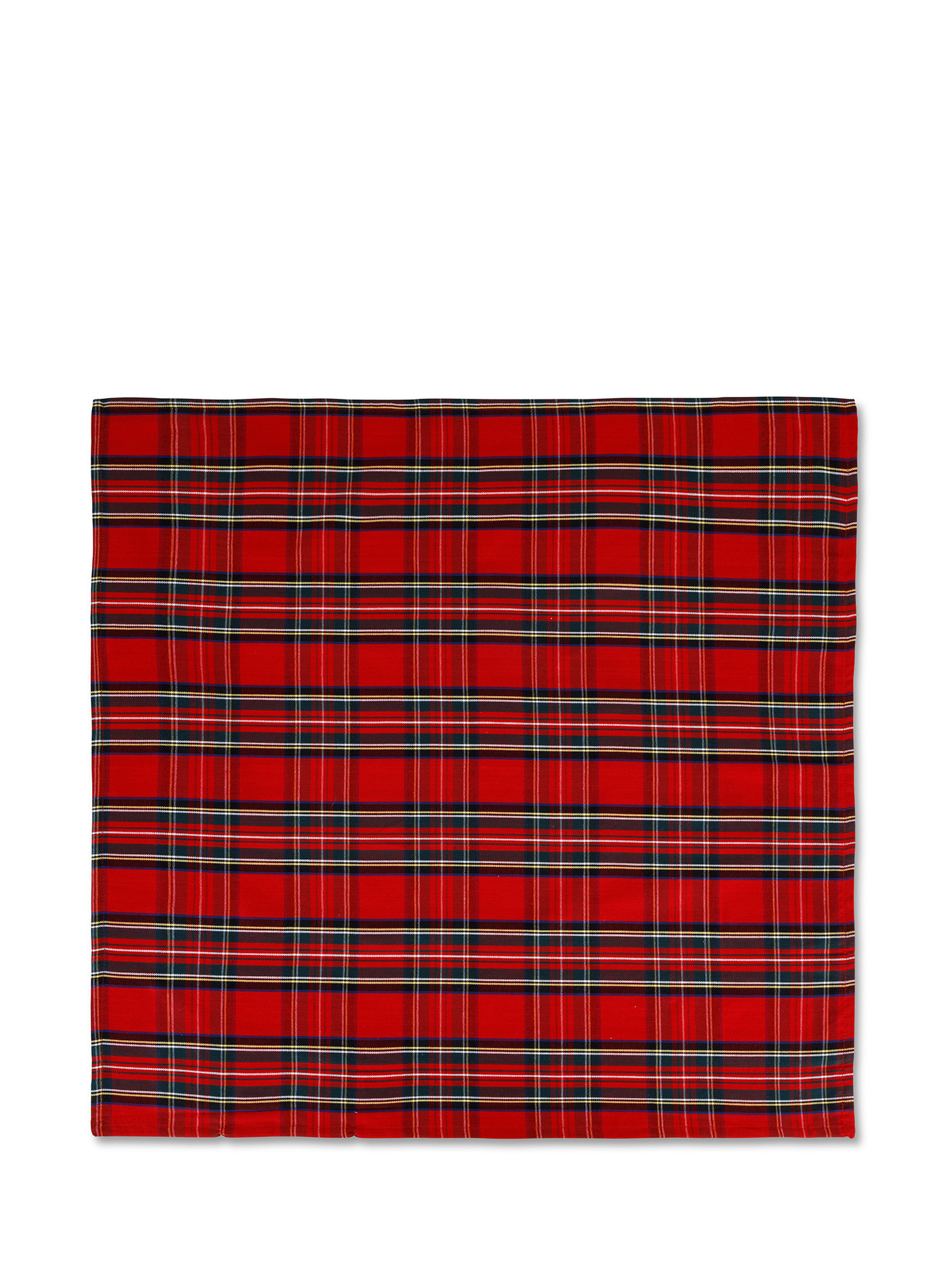 Tartan cotton twill centerpiece tablecloth, Red, large image number 0