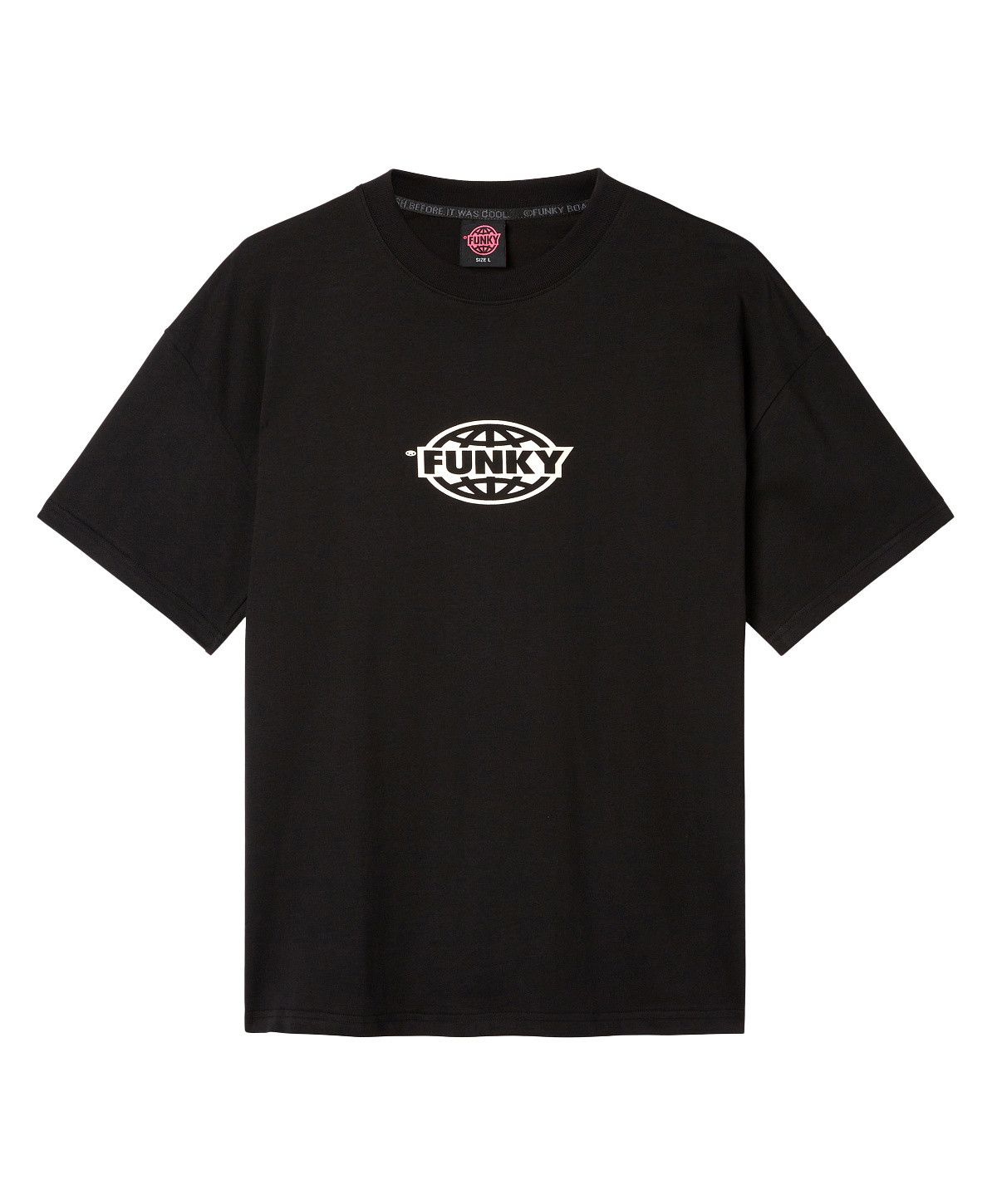 Funky - T-shirt girocollo con logo ovale, Nero, large image number 0