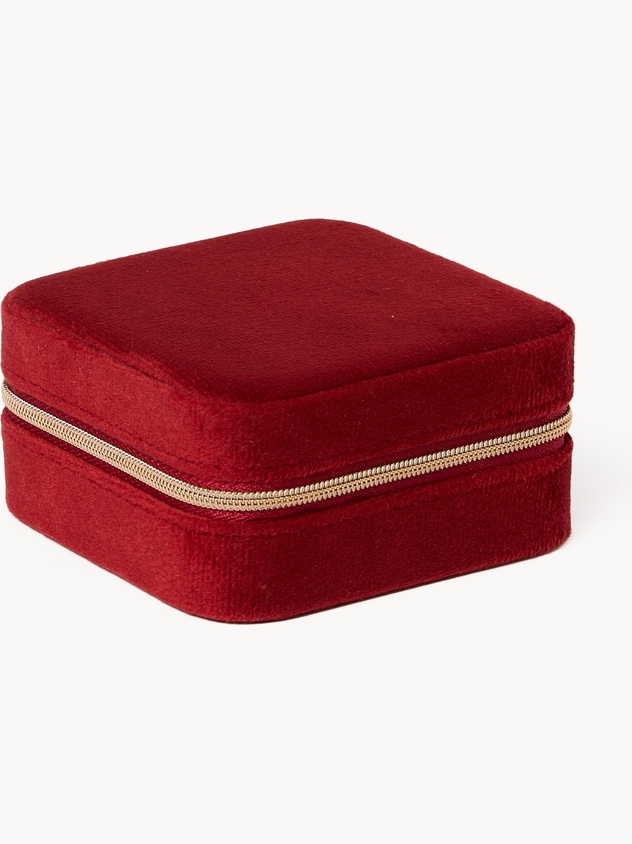 Velvet travel jewelry case