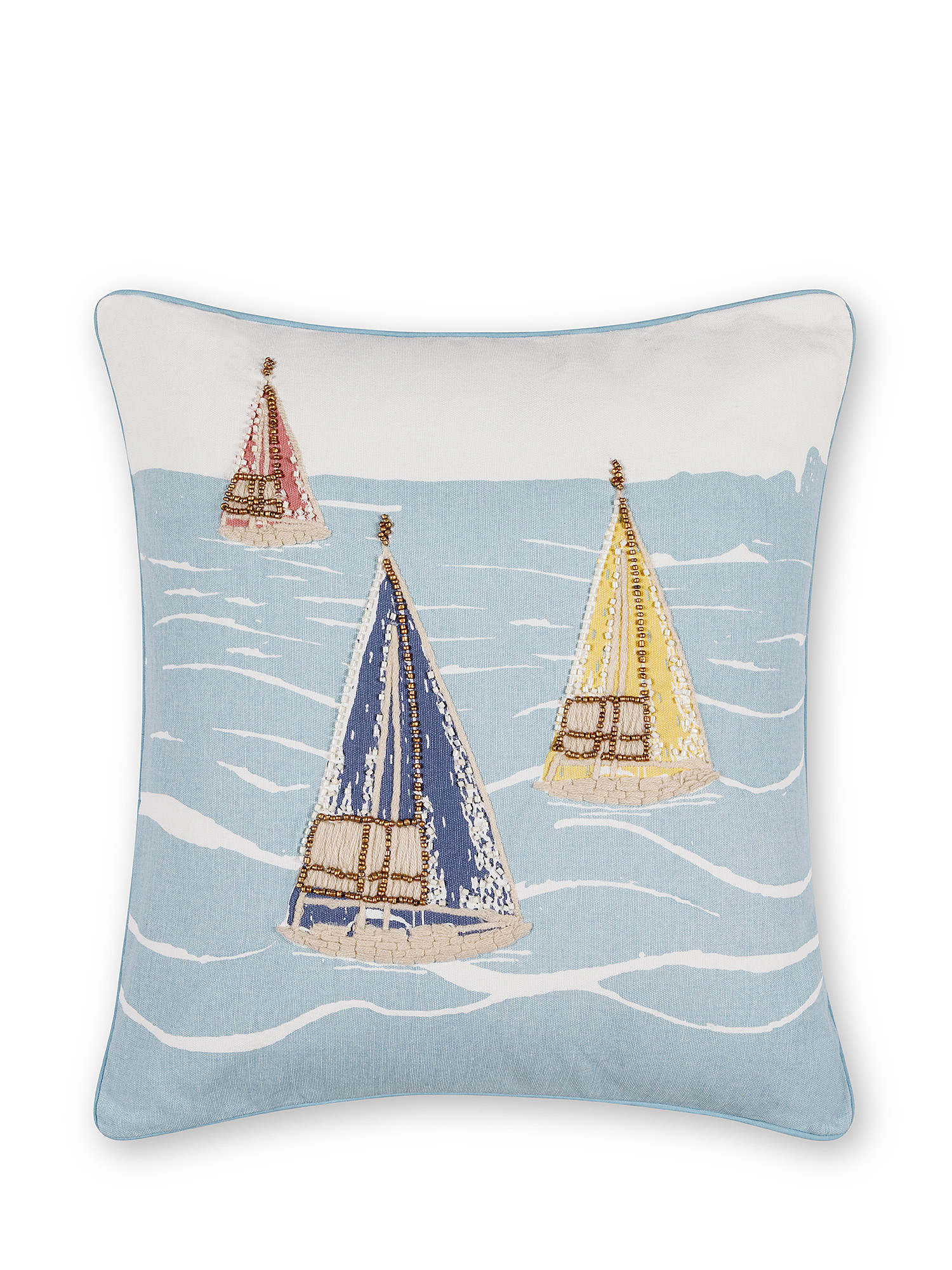 Marine embroidery cushion 45x45cm, Multicolor, large image number 0