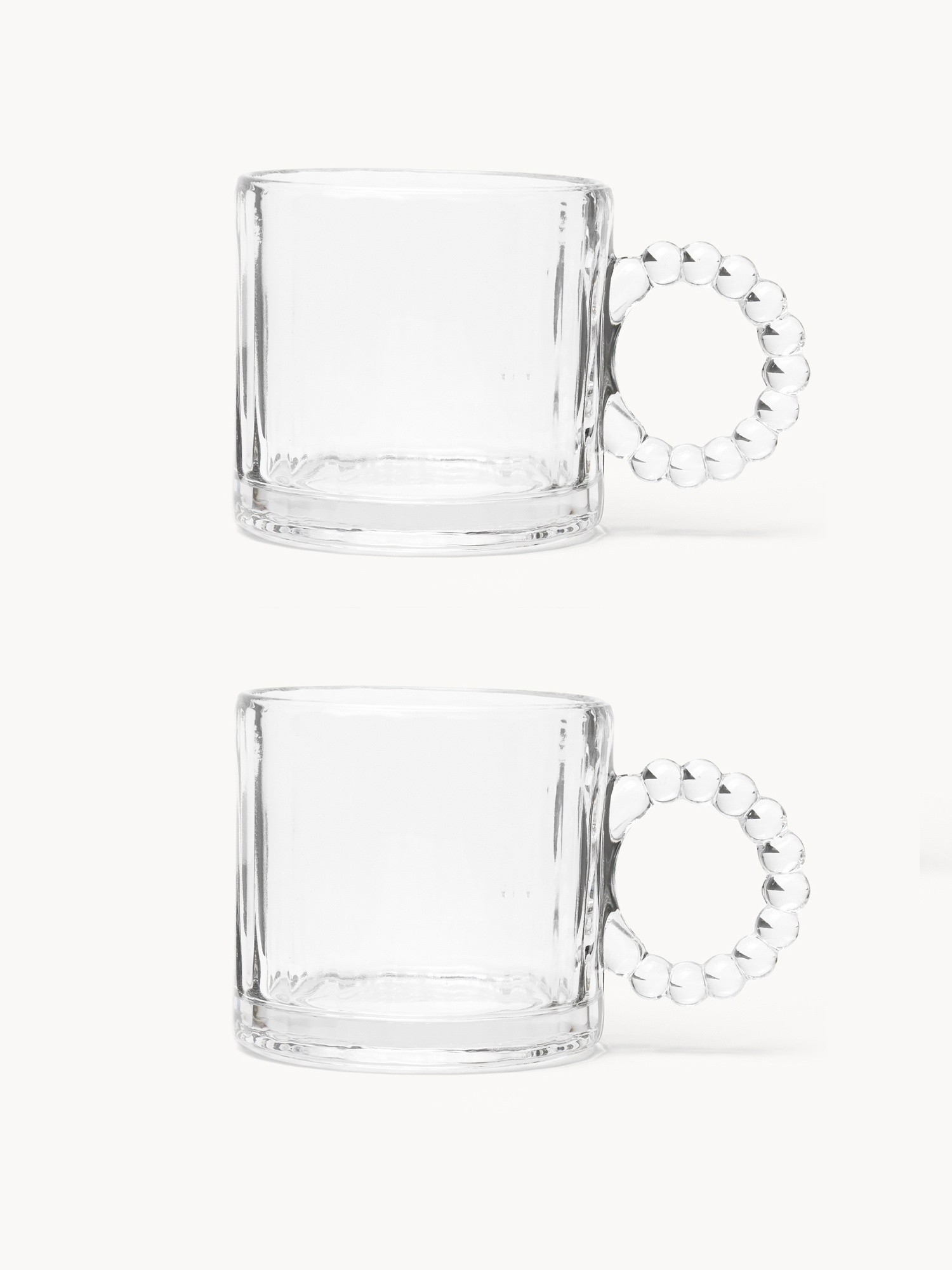 Set of 2 glass mugs - Introductory price, Transparent, large image number 0