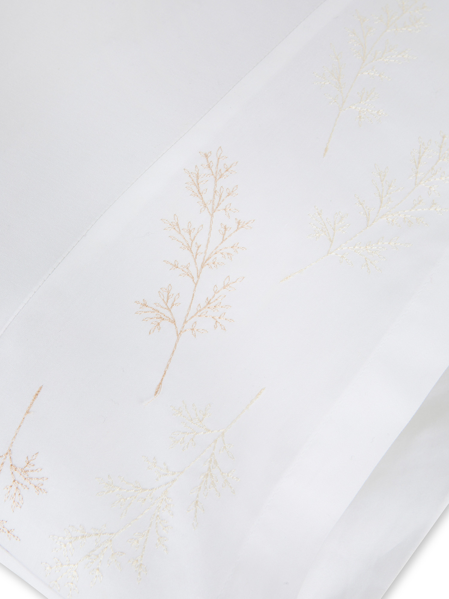 Embroidered pillowcase in extra fine cotton satin Portofino, White, large image number 1