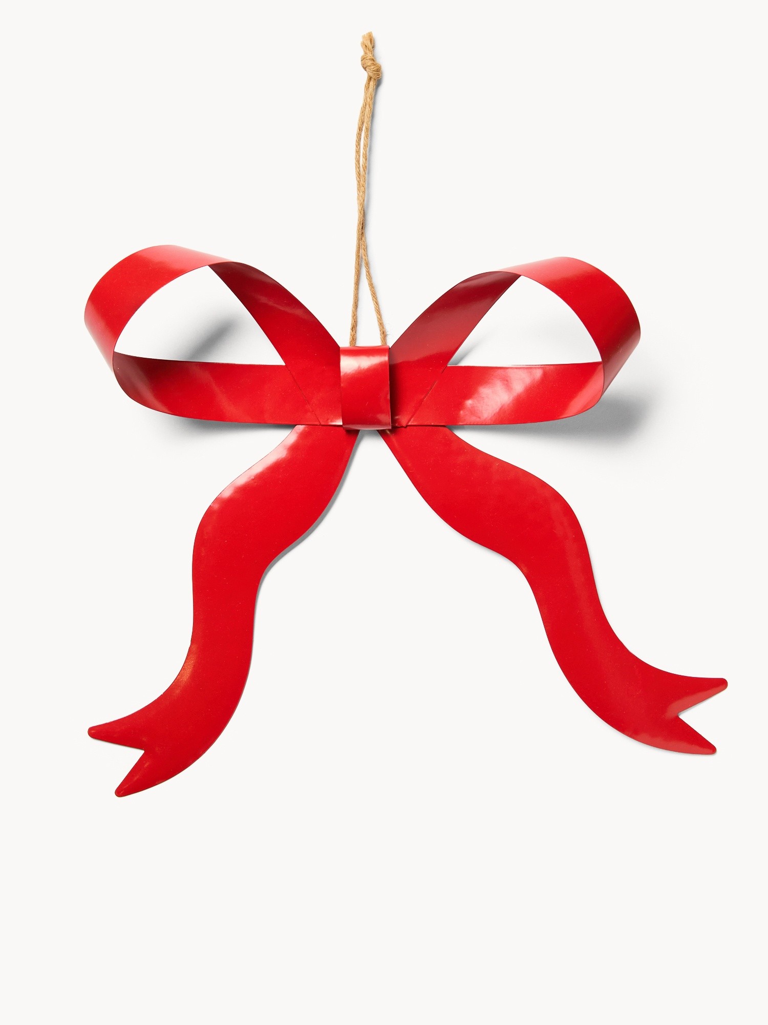 Decorazione a forma di fiocco in ferro, Rosso, large image number 0