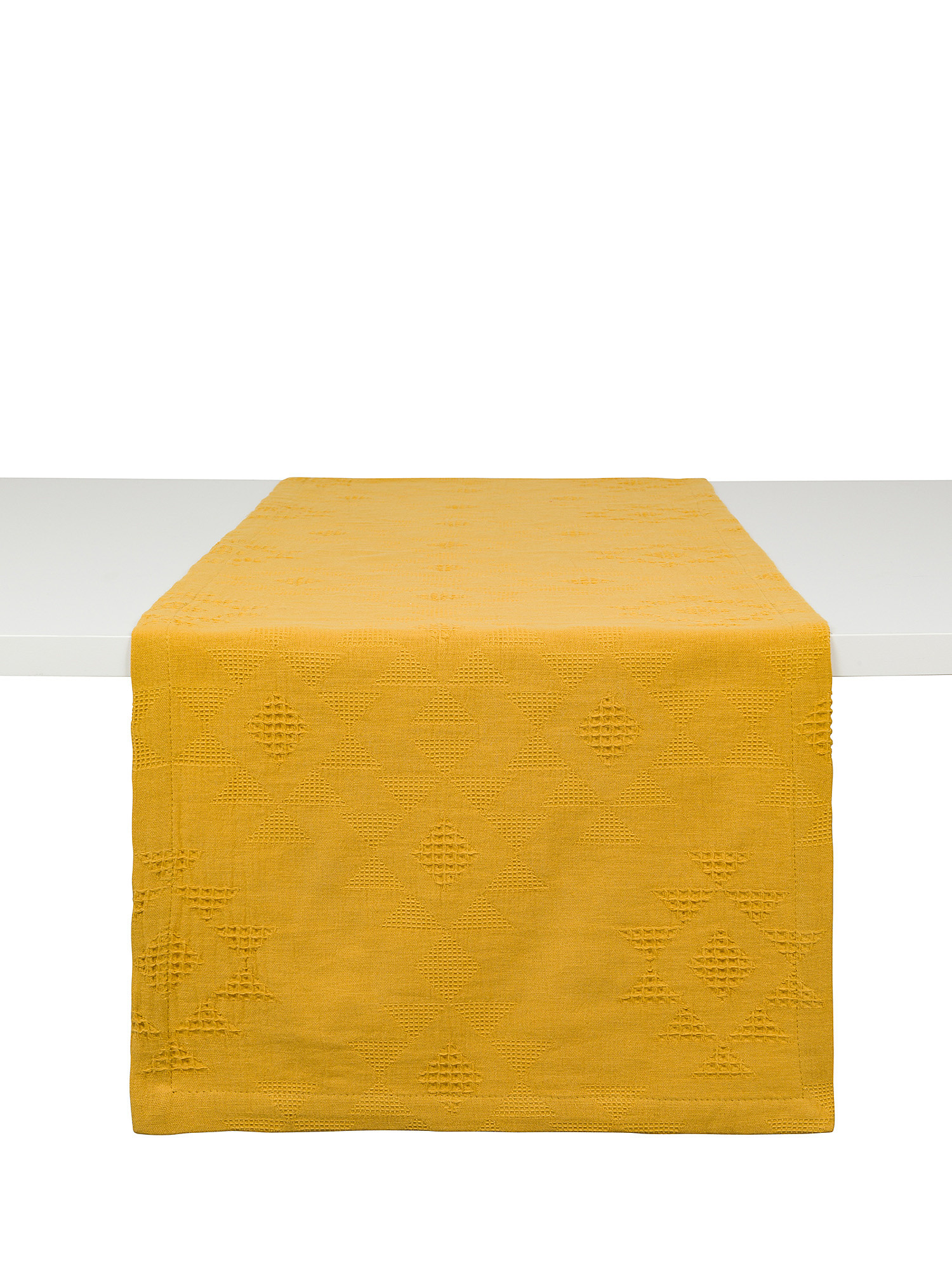 Pure cotton honeycomb runner, Yellow, large image number 0