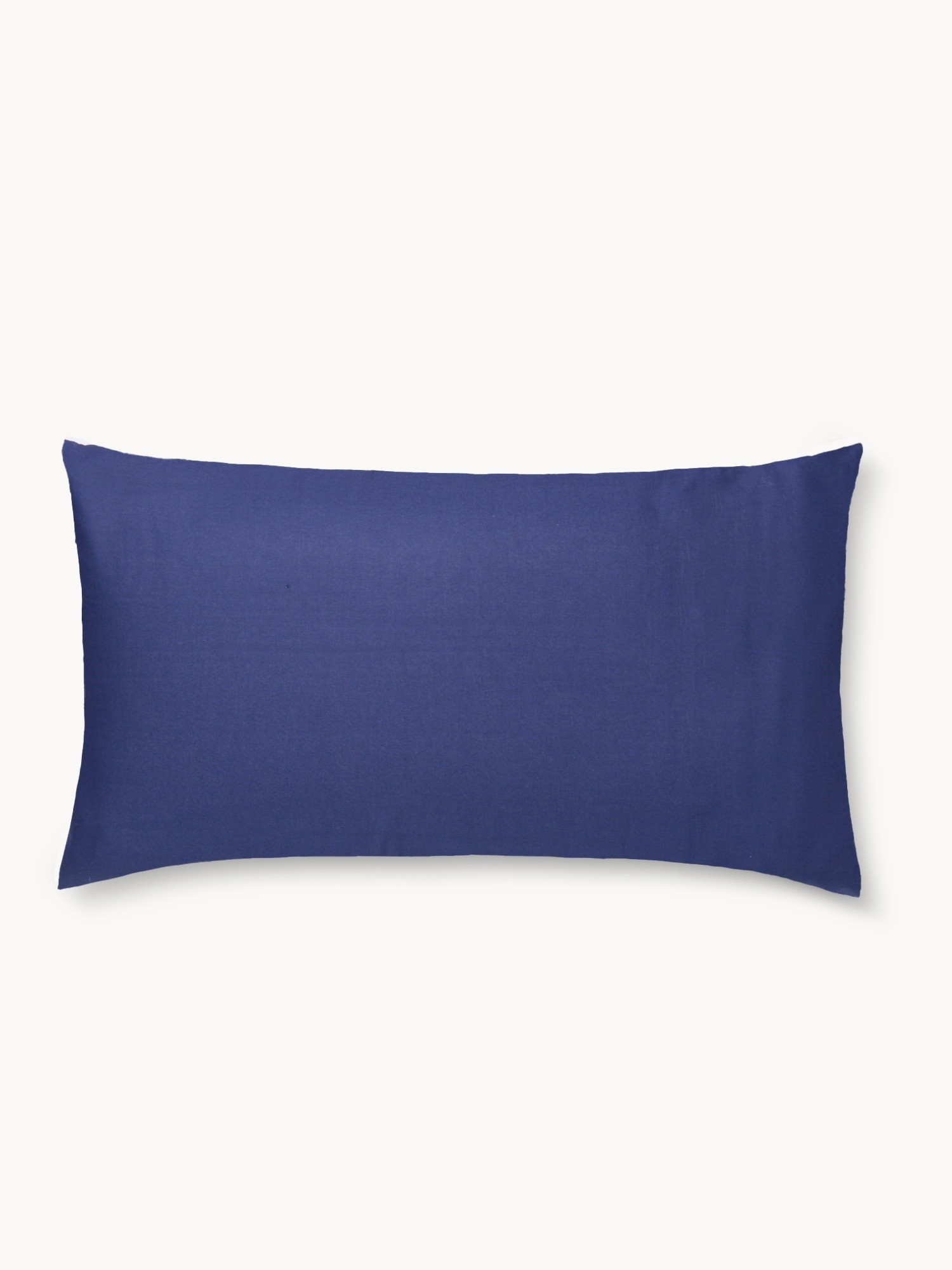 Solid-color pure cotton fitted sheet | 30cm wide, Dark Blue, large image number 0