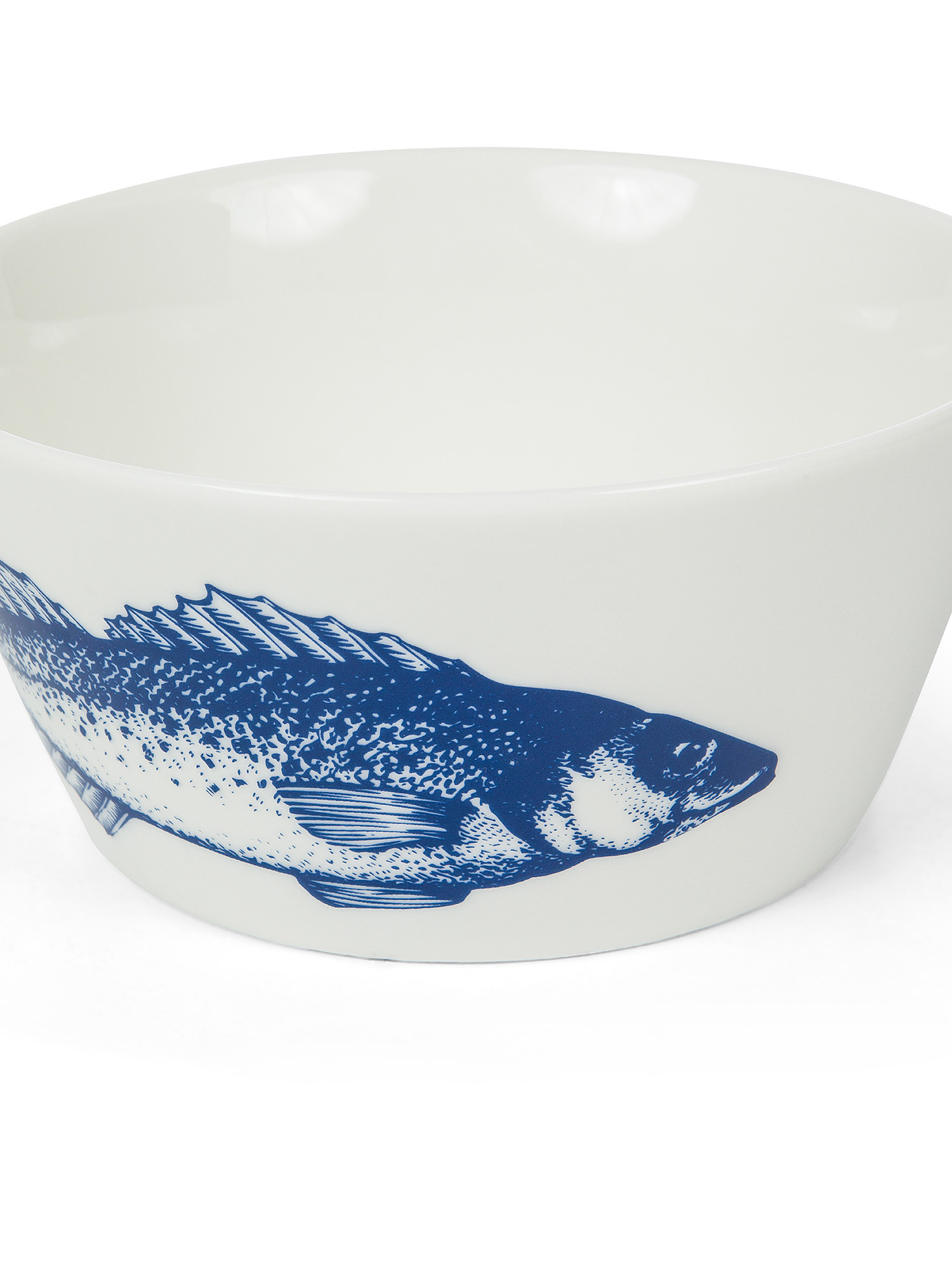Small bowl in new bone china with fish motif, White, large image number 1