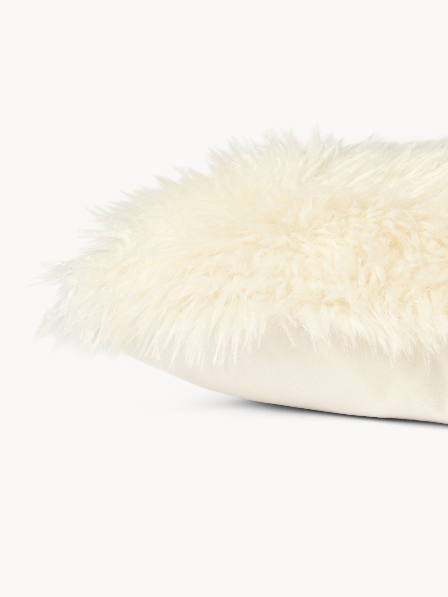 Cuscino 45x45 effetto pelliccia, Bianco, large image number 2