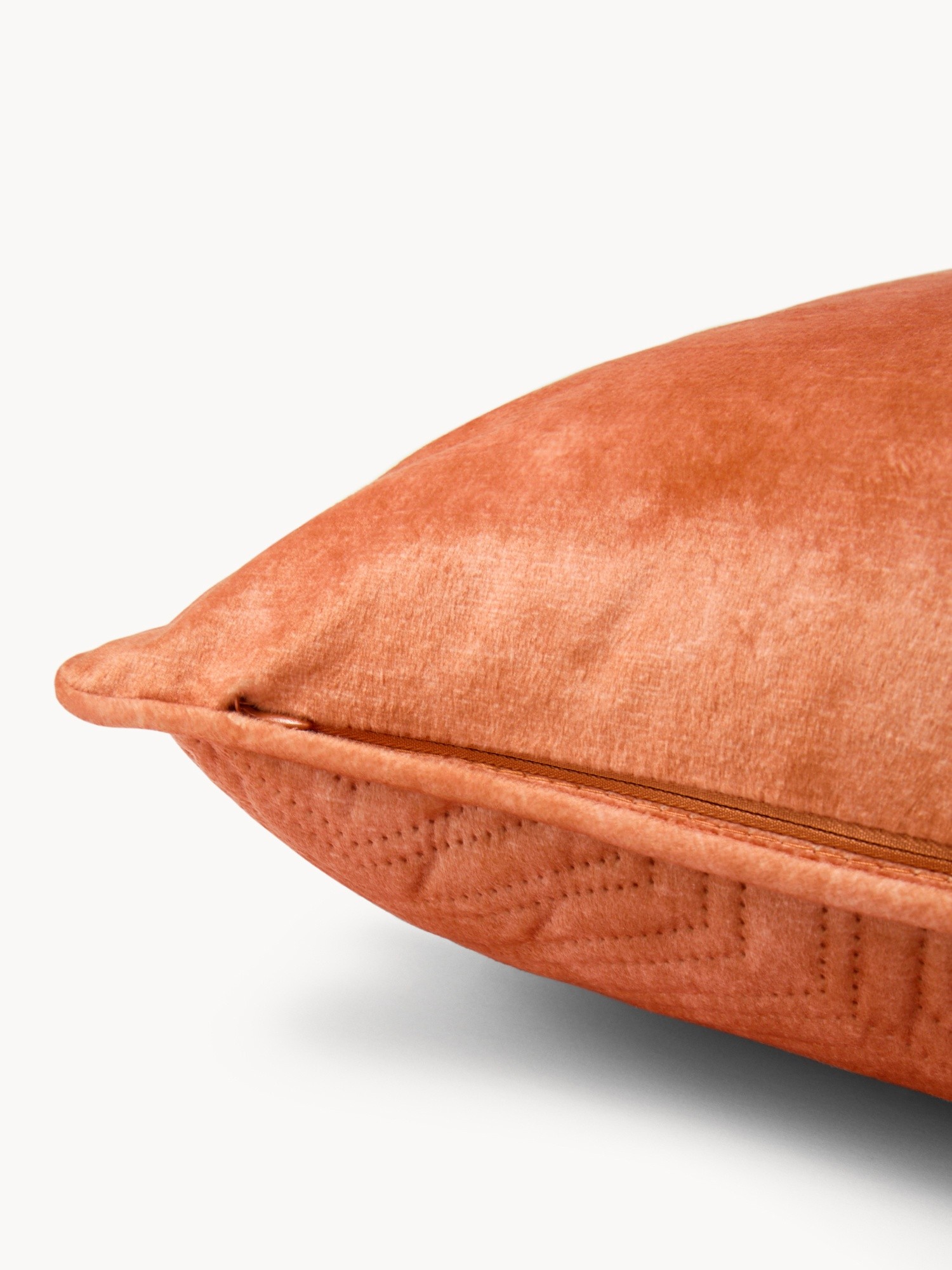 Geometric Pattern Velvet Cushion 45x45cm  - Discounted Price, Orange, large image number 2