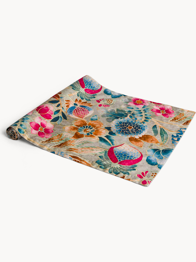 Pure cotton twill tablecloth with floral print