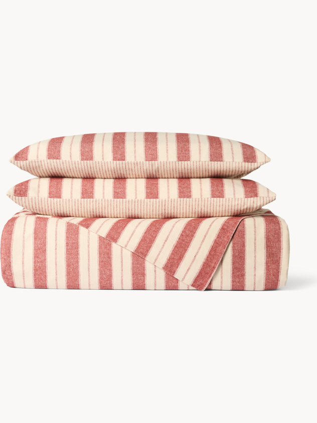 Warm striped cotton duvet cover