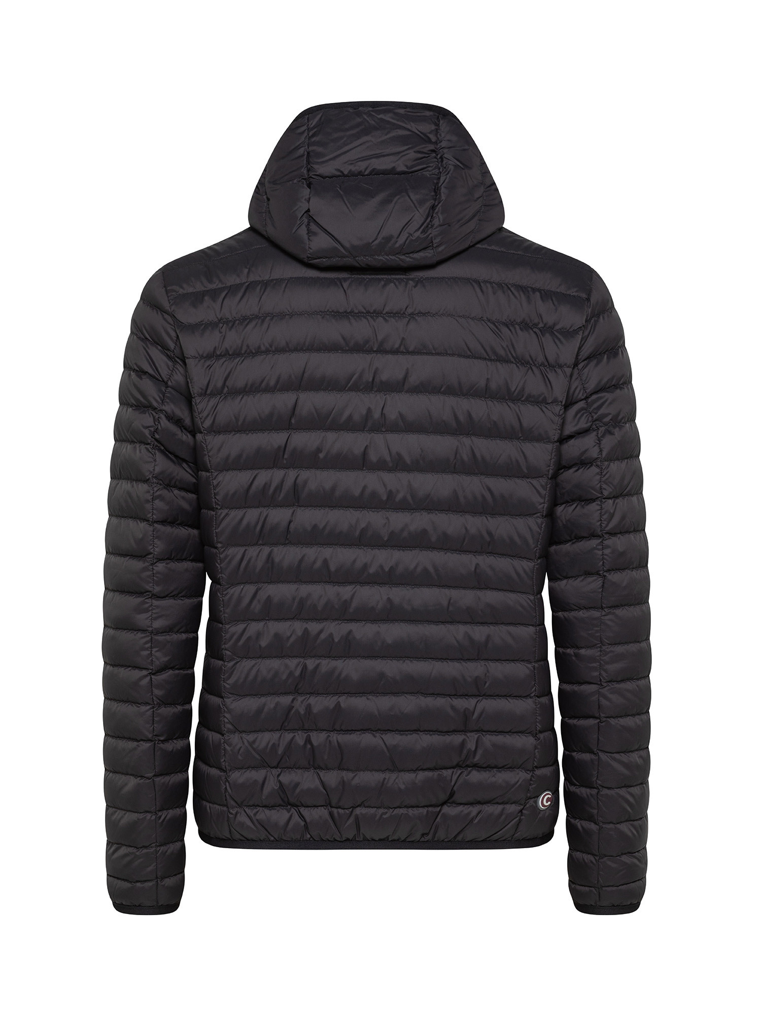 Hoodie quilted jacket, natural down weight, Black, large image number 1