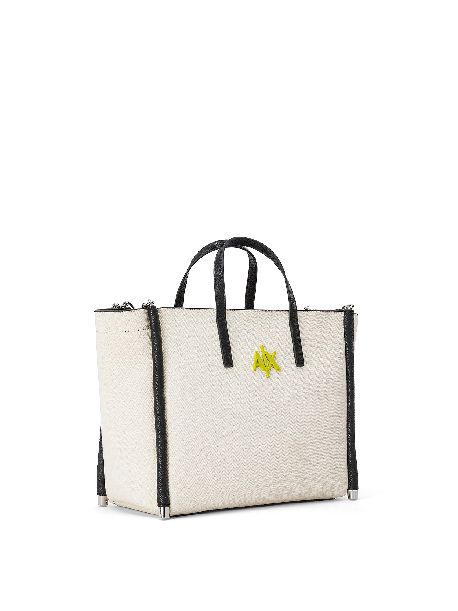 Armani Exchange - Shopper bag con logo, Beige chiaro, large image number 1