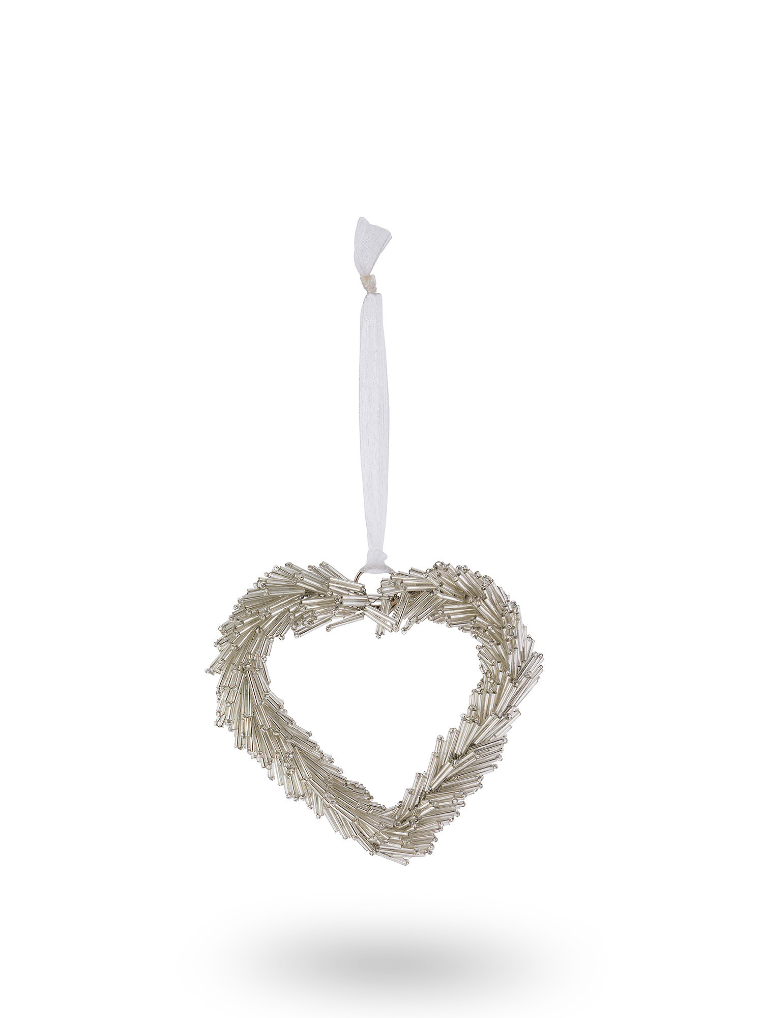 Heart-shaped glass decoration, Silver Grey, large image number 0