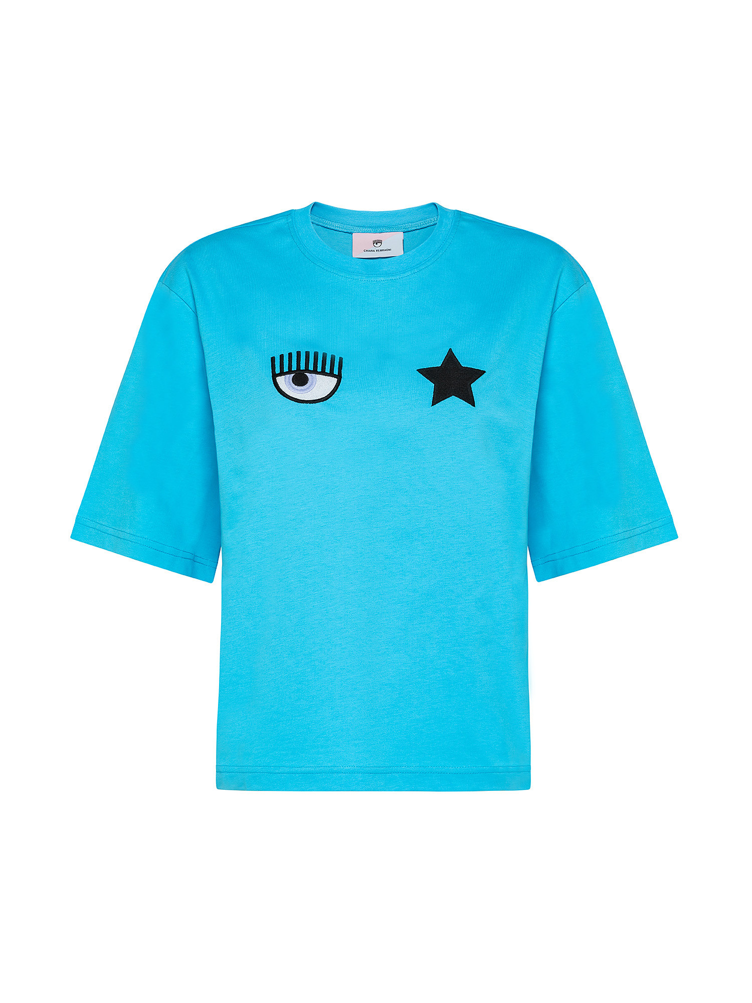 T-shirt Eye Star, Azzurro turchese, large image number 0