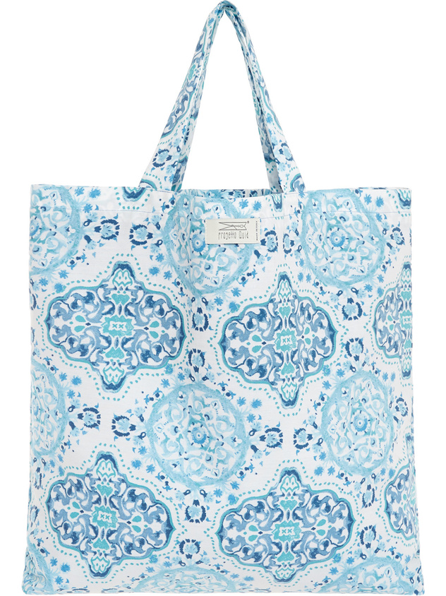 Cotton shopping bag with ornamental pattern