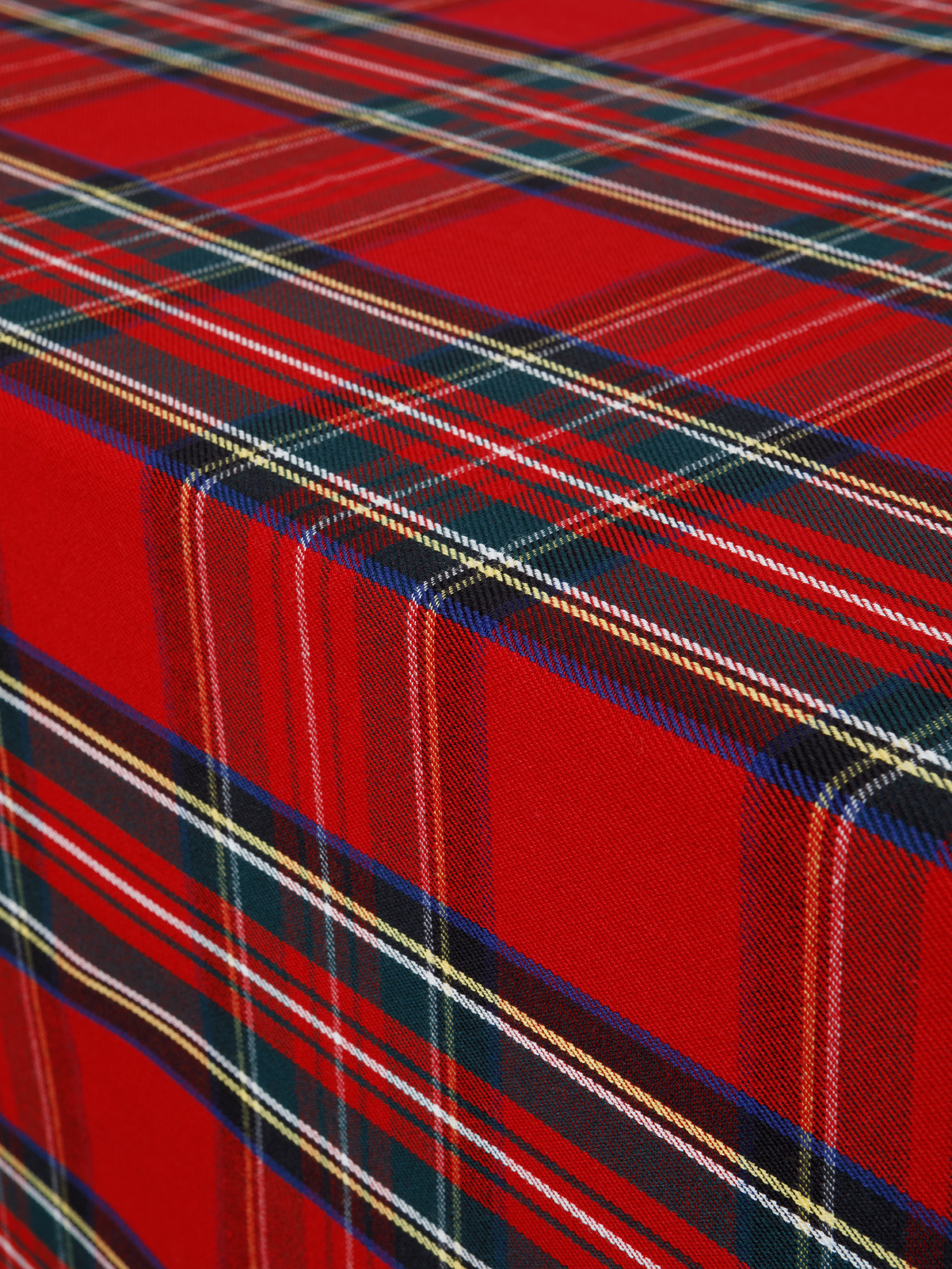 Tartan cotton twill tablecloth, Red, large image number 1