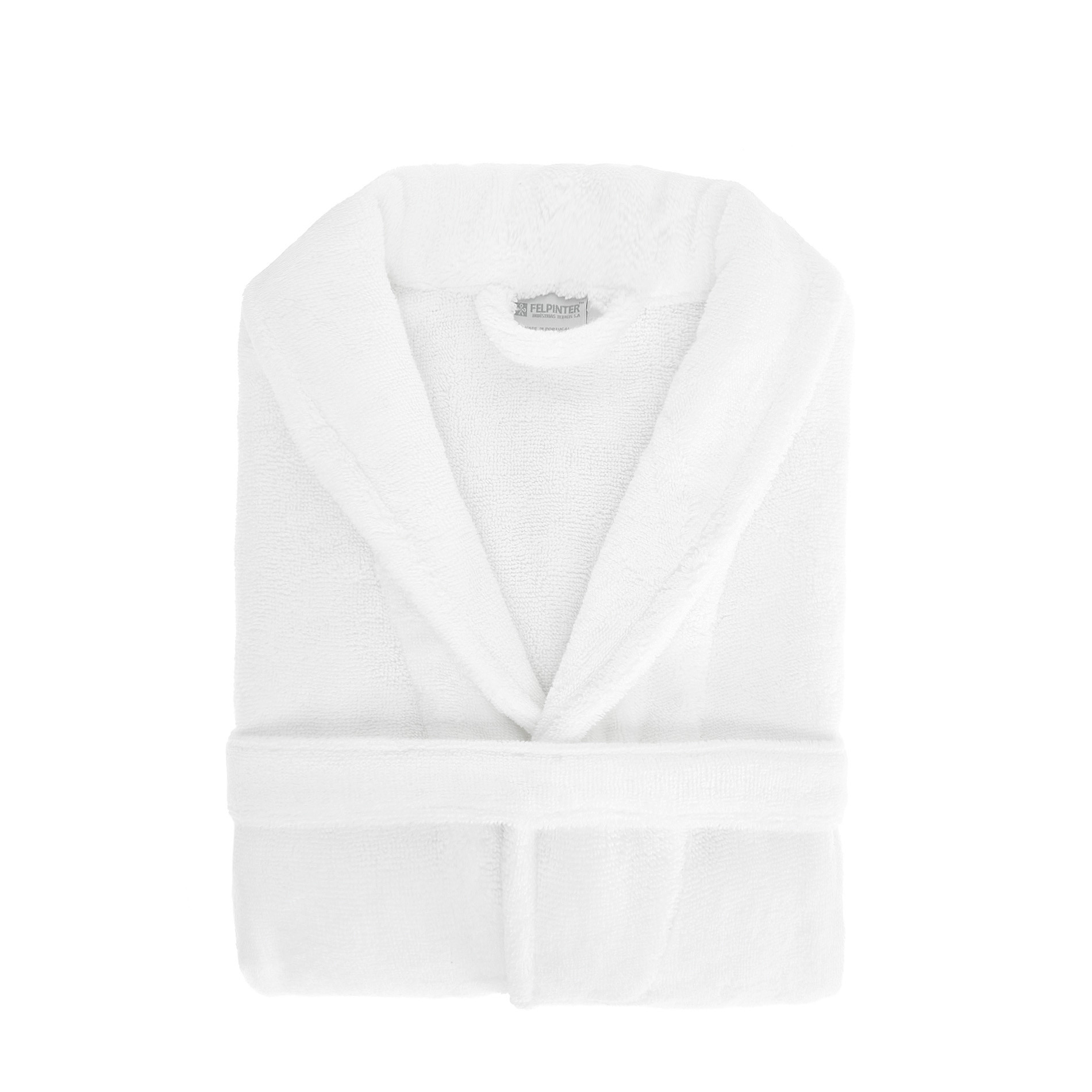 Thermae solid colour bathrobe in 100% cotton, White, large image number 0