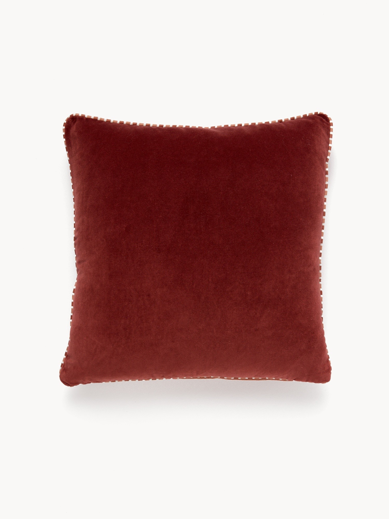 Reversible velvet cushion 45x45cm, Red Bordeaux, large image number 0