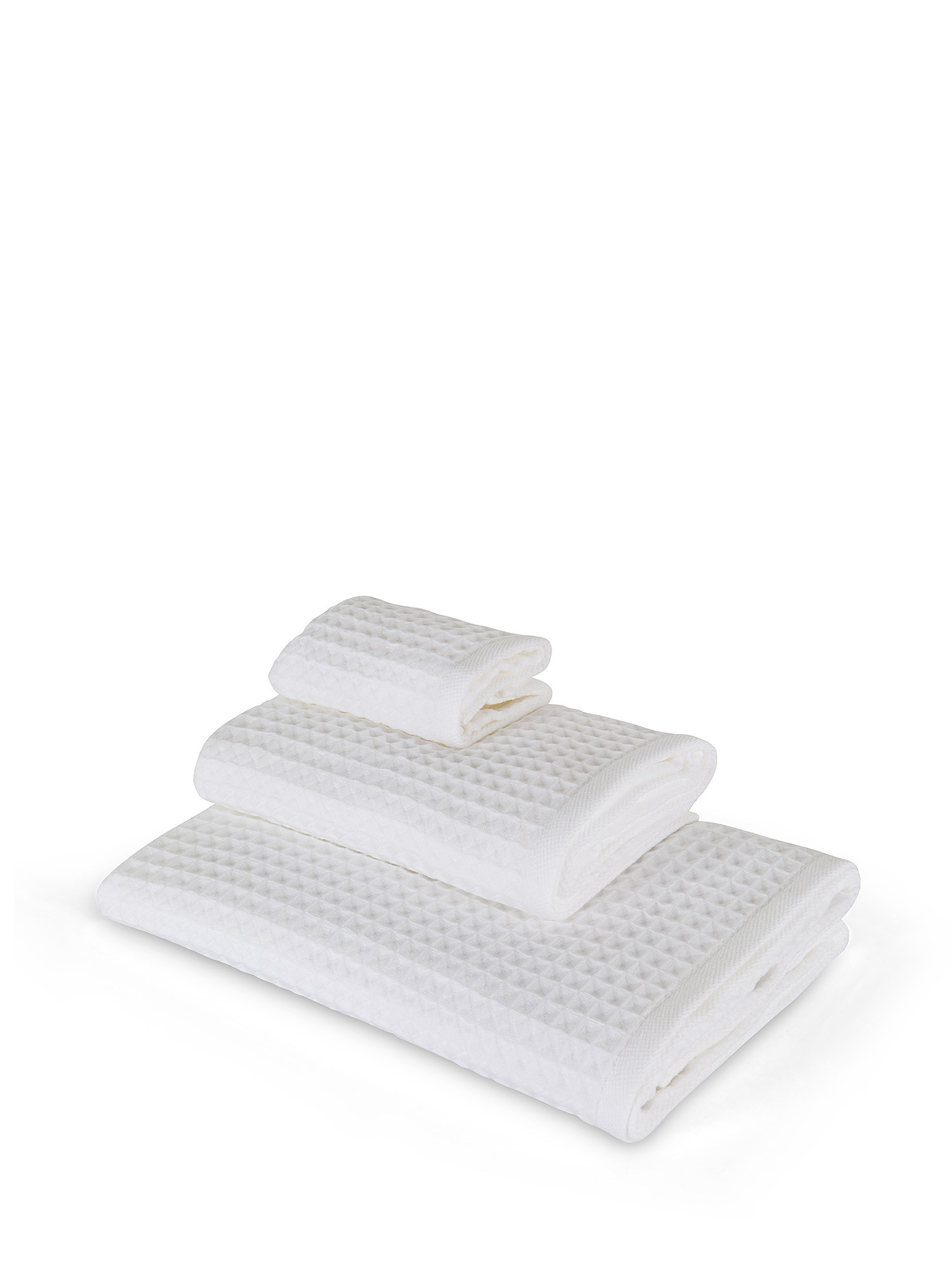 Thermae waffle weave towel, White, large image number 0