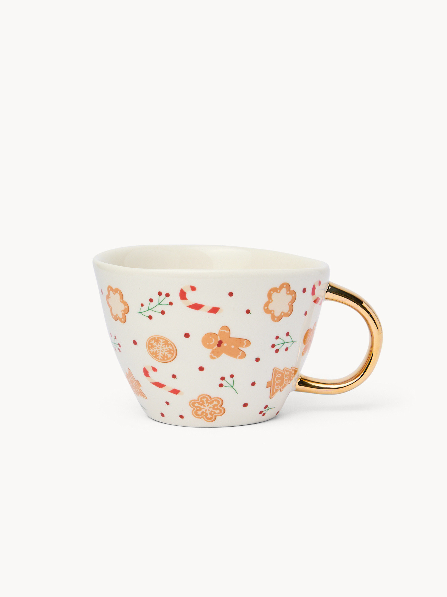 Gingerbread stoneware breakfast mug, White, large image number 0