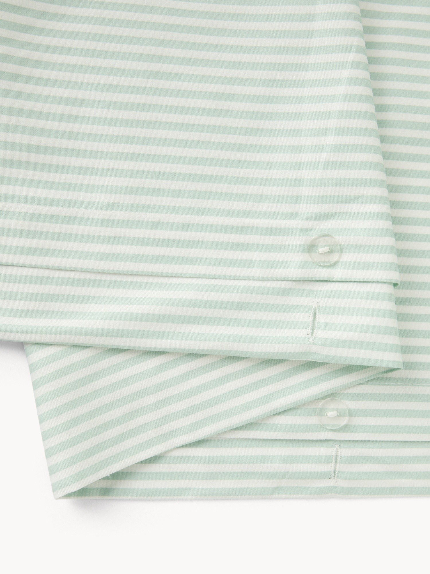 Parure copripiumino in raso di cotone fantasia a righe - Prezzo di lancio, Verde, large image number 1