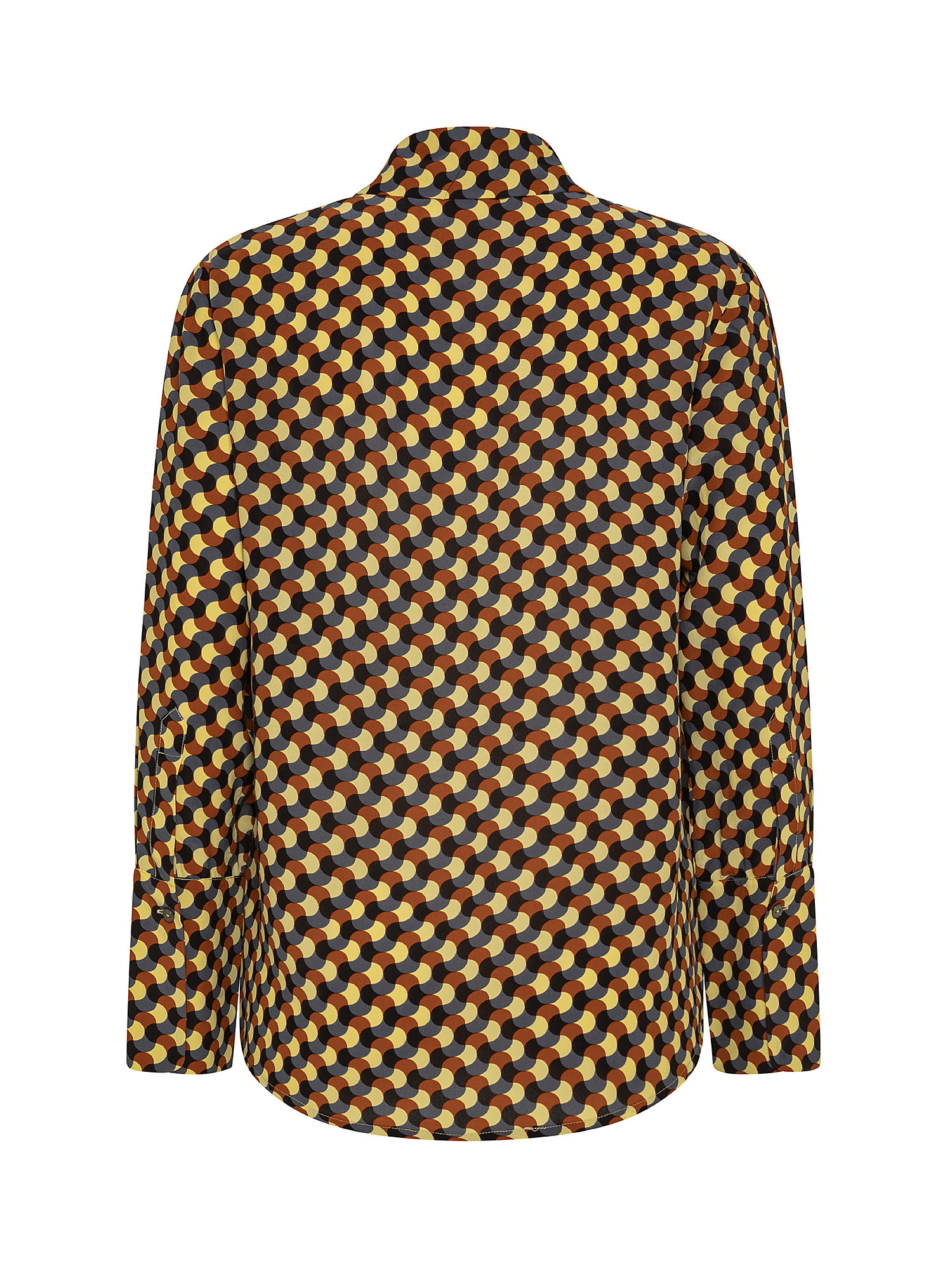 Regular cut printed silk viscose shirt, Brown, large image number 1