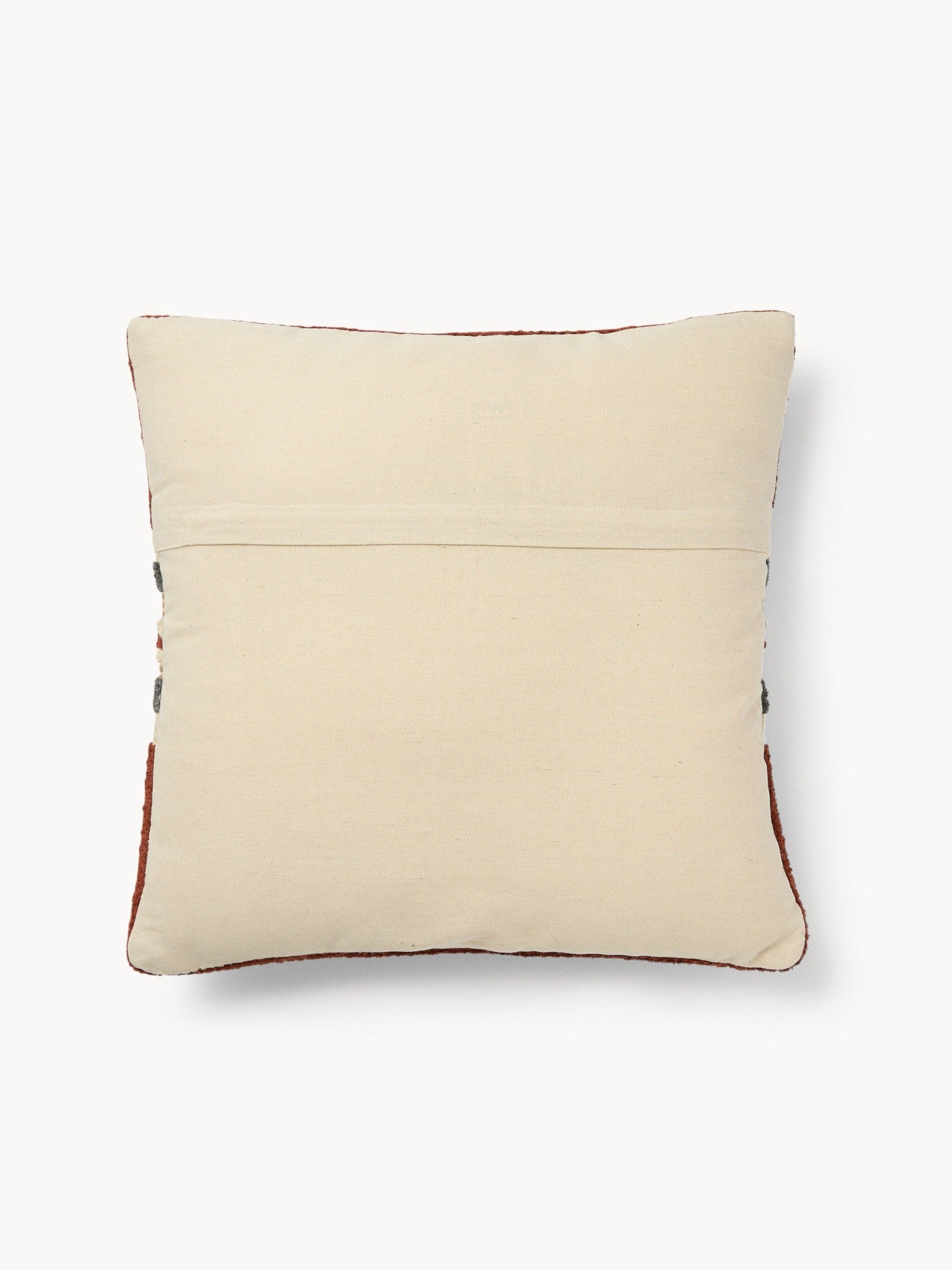 Cuscino in ciniglia di cotone con treccia 45x45cm - Prezzo di lancio, Rosso, large image number 1