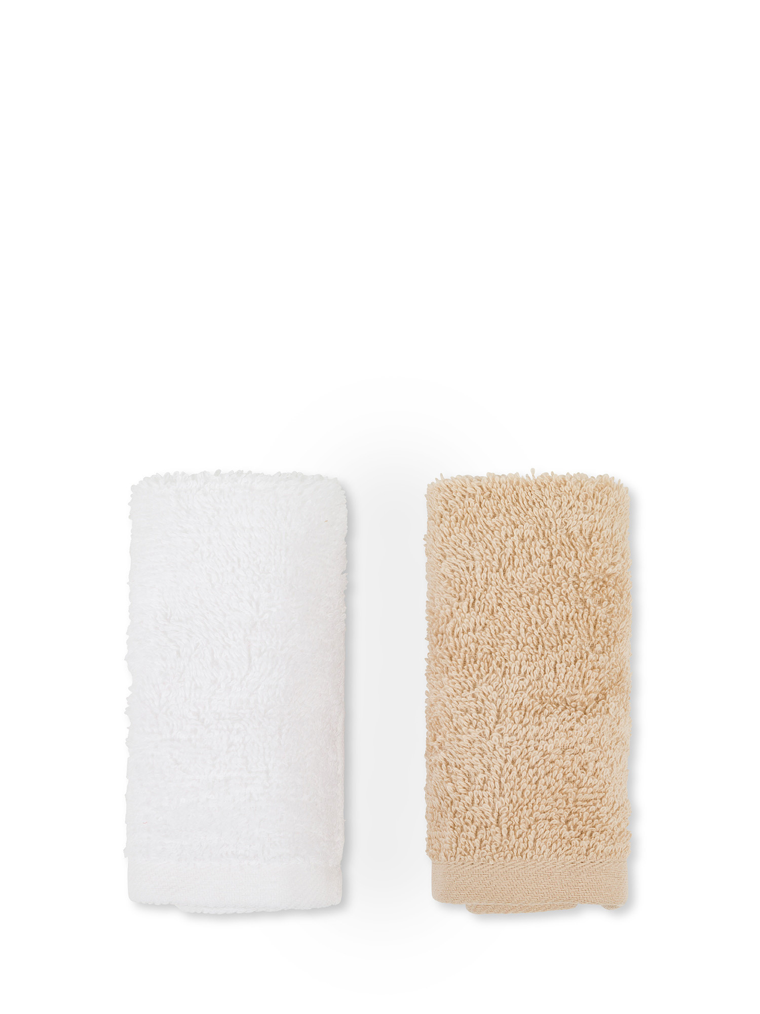 Cestino 4 lavette cotone ricamo cane, Beige, large image number 1