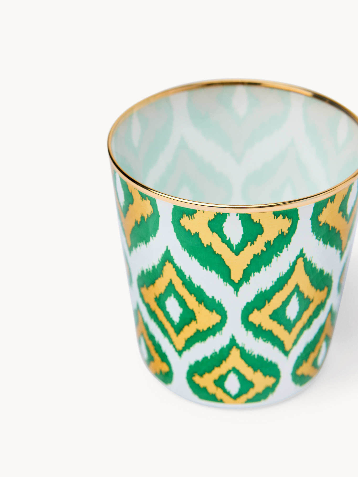 Bicchieri in vetro con decoro ikat, Verde, large image number 1