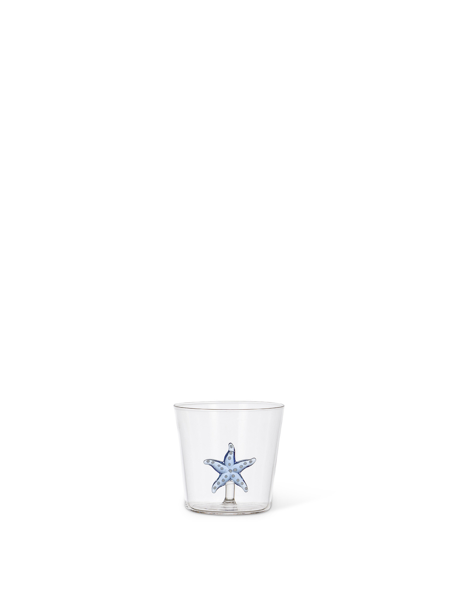 Bicchiere in vetro dettaglio stella marina, Trasparente, large image number 0
