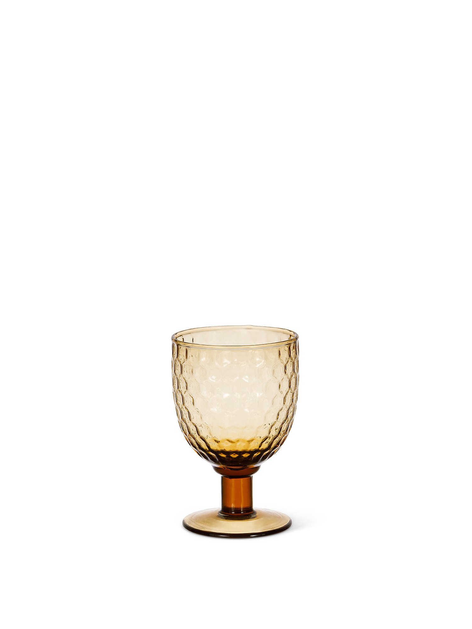 Glass goblet with beehive texture, Yellow, large image number 0